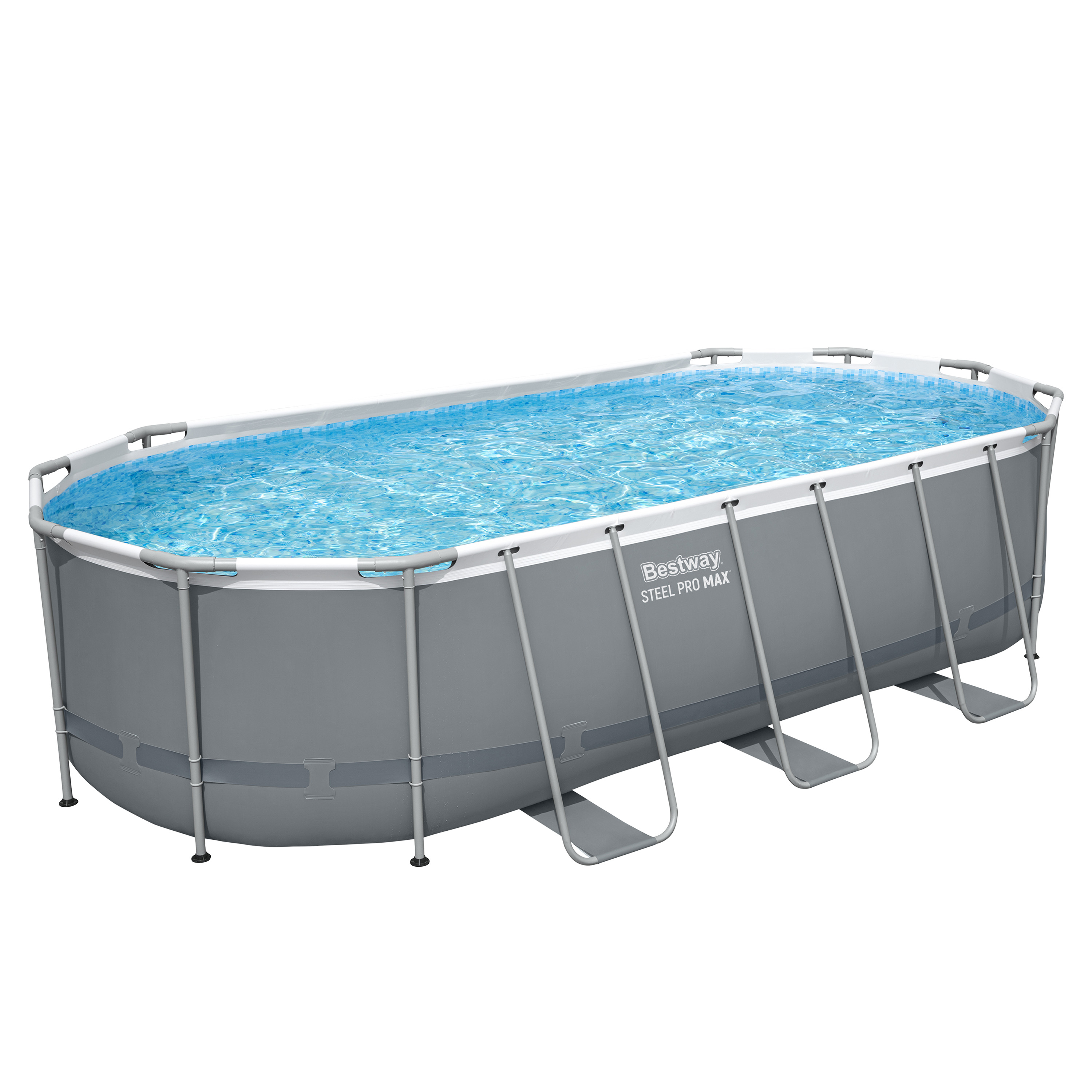 Steel Pro MAX™ Solo Pool ohne Zubehör 549 x 274 x 122 cm, grau, oval