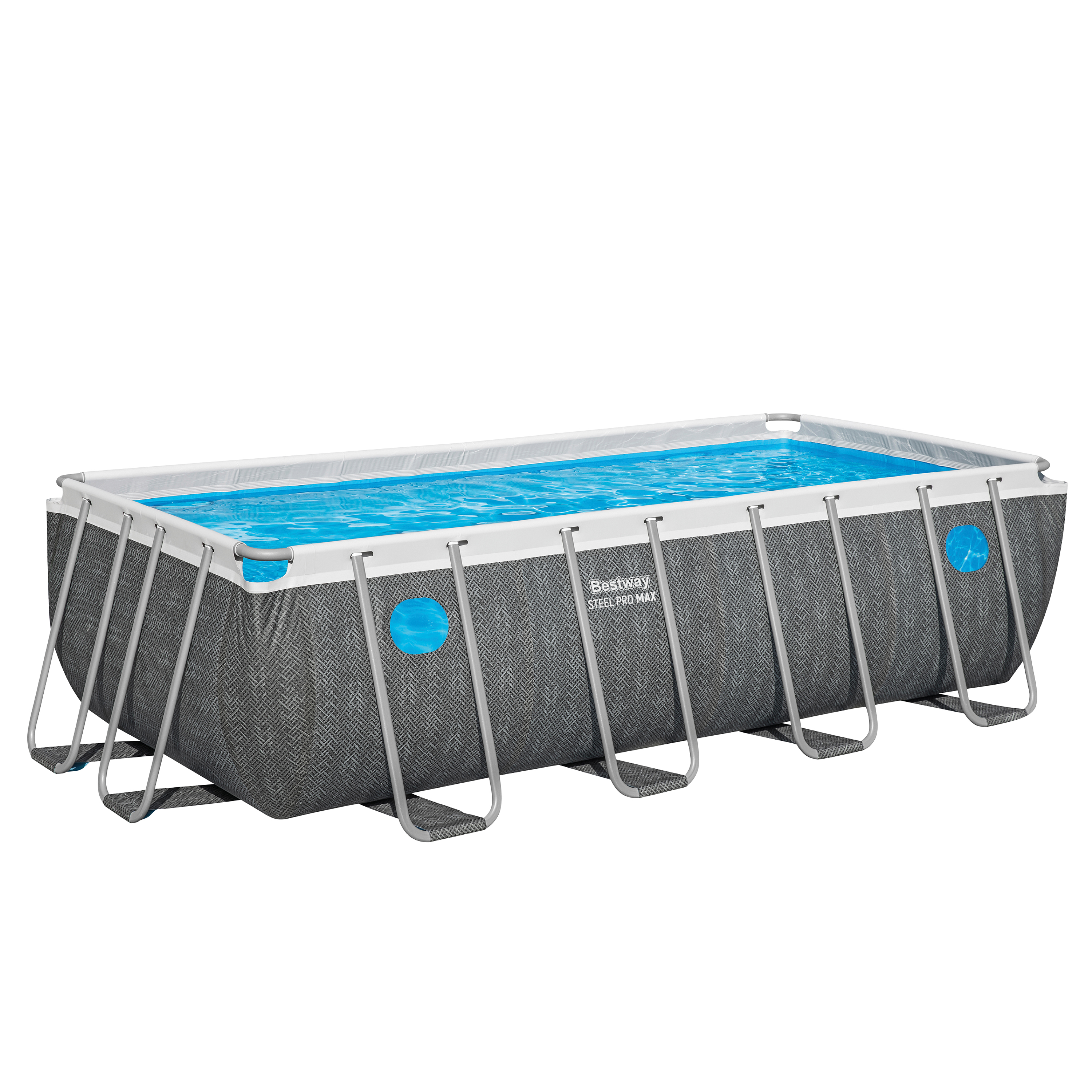 Steel Pro MAX™ Solo Pool ohne Zubehör 488 x 244 x 122 cm, grau, eckig