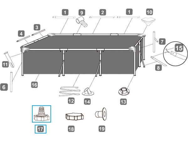 Bestway® Spare Part Drain valve adapter for Steel Pro™, Fast Set™ and Steel Pro MAX™Pools