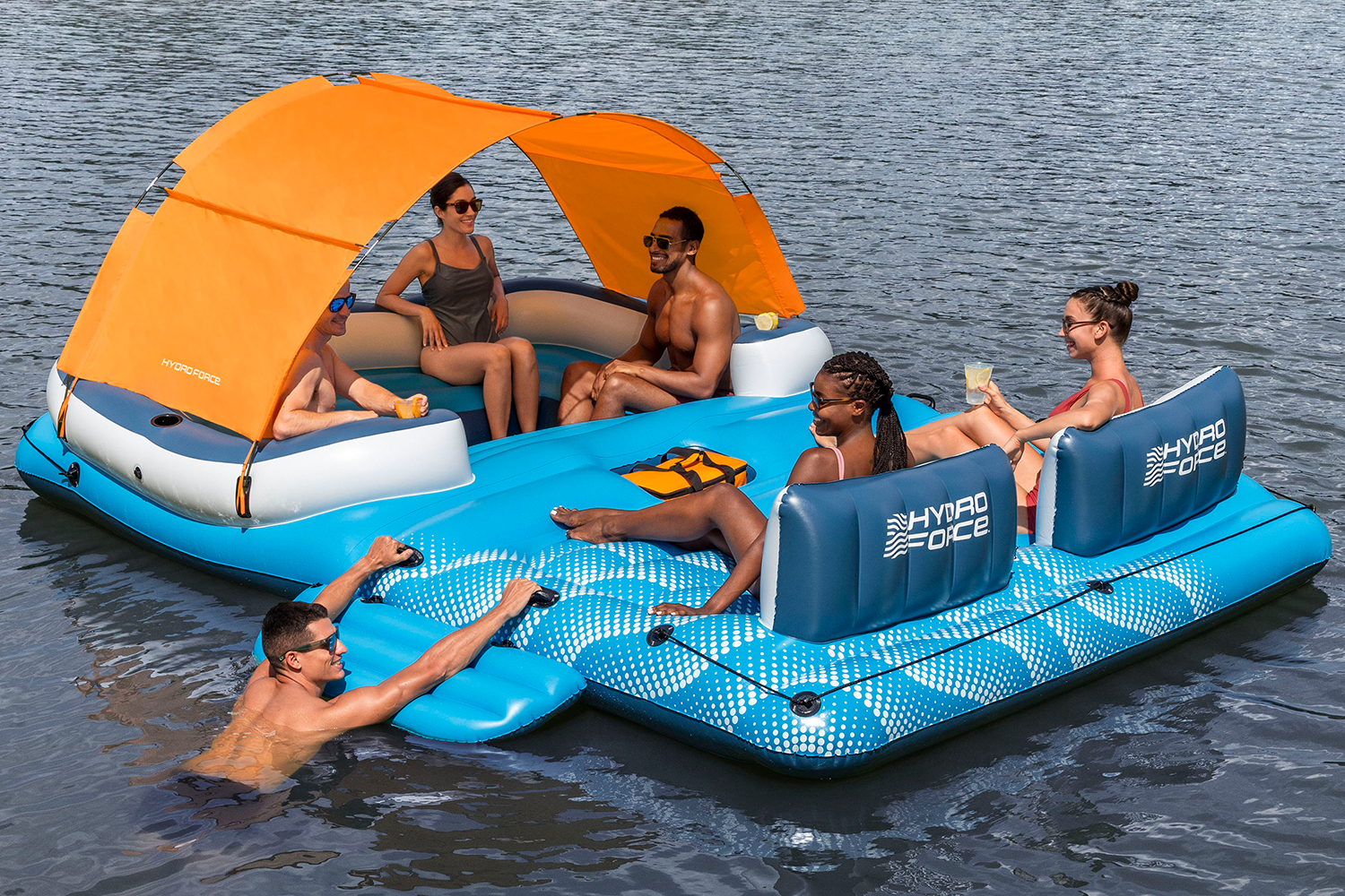 Hydro Force® 6-Personen-Badeinsel Tropical Breeze 389 x 274 cm