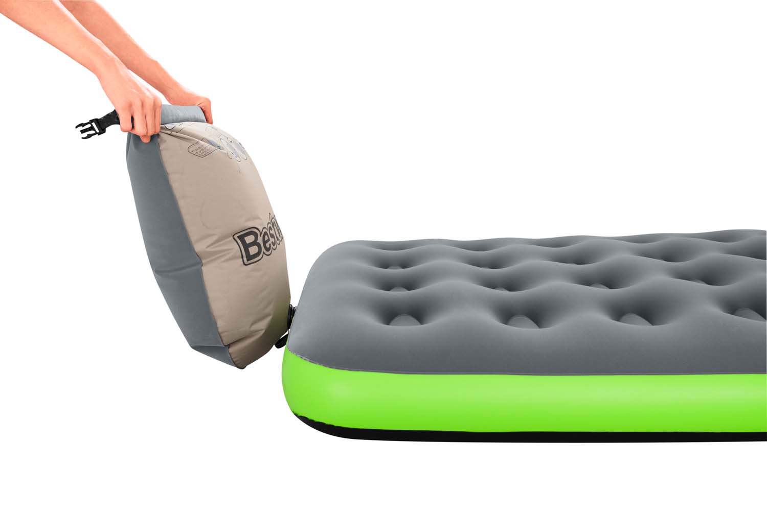 Single-Luftbett  Roll & Relax mit Kissenpumpe 188 x 99 x 22 cm