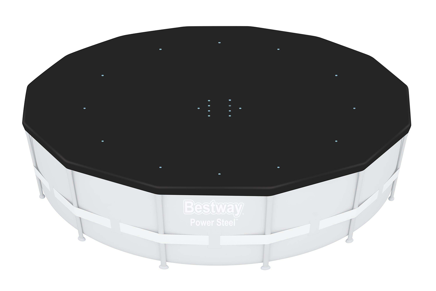 Flowclear™ PVC-Abdeckplane Ø 401 cm, schwarz, rund