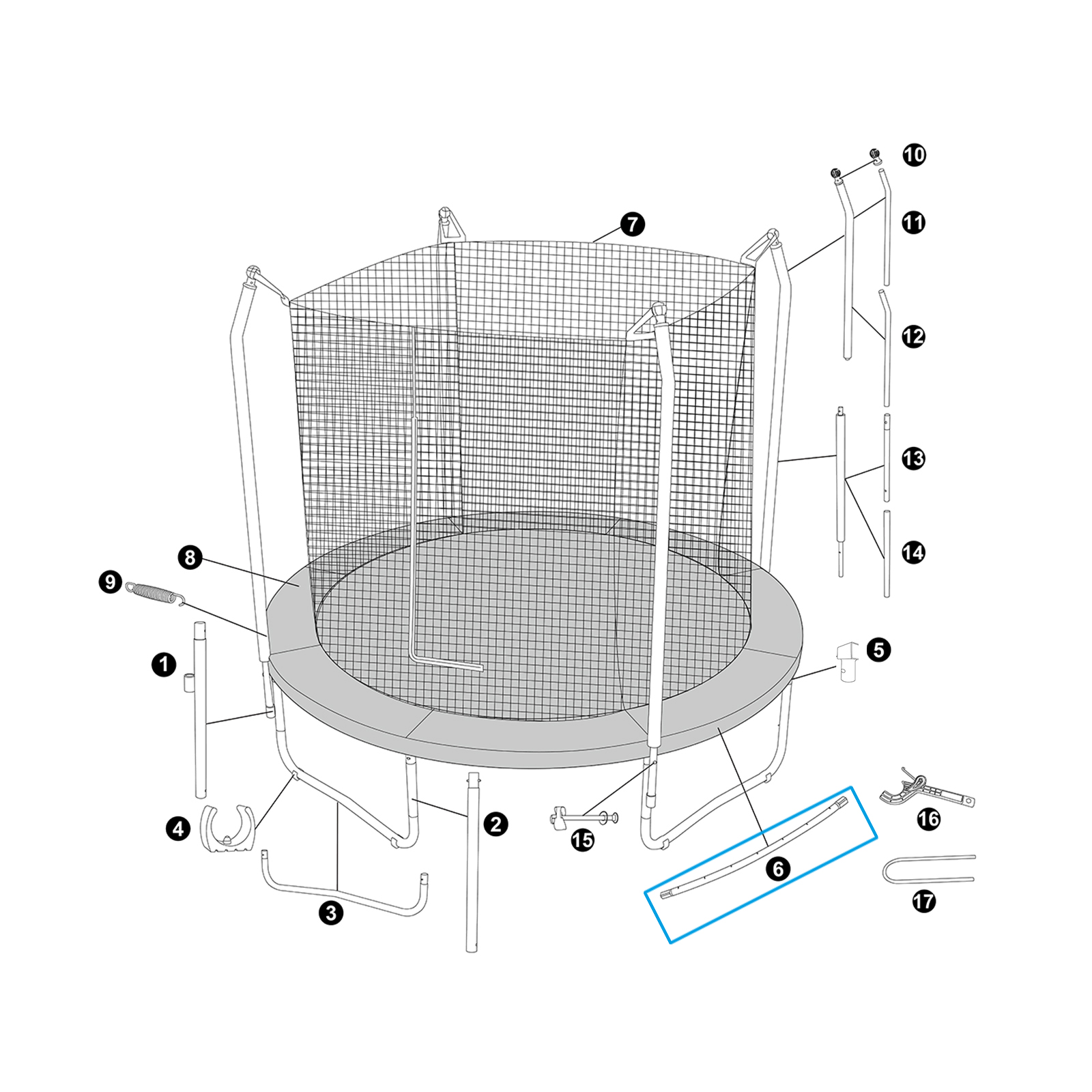 Bestway® Spare Part Base Rail for 10' x 8'4"/3.05m x 2.55m Xtreme Air Trampoline