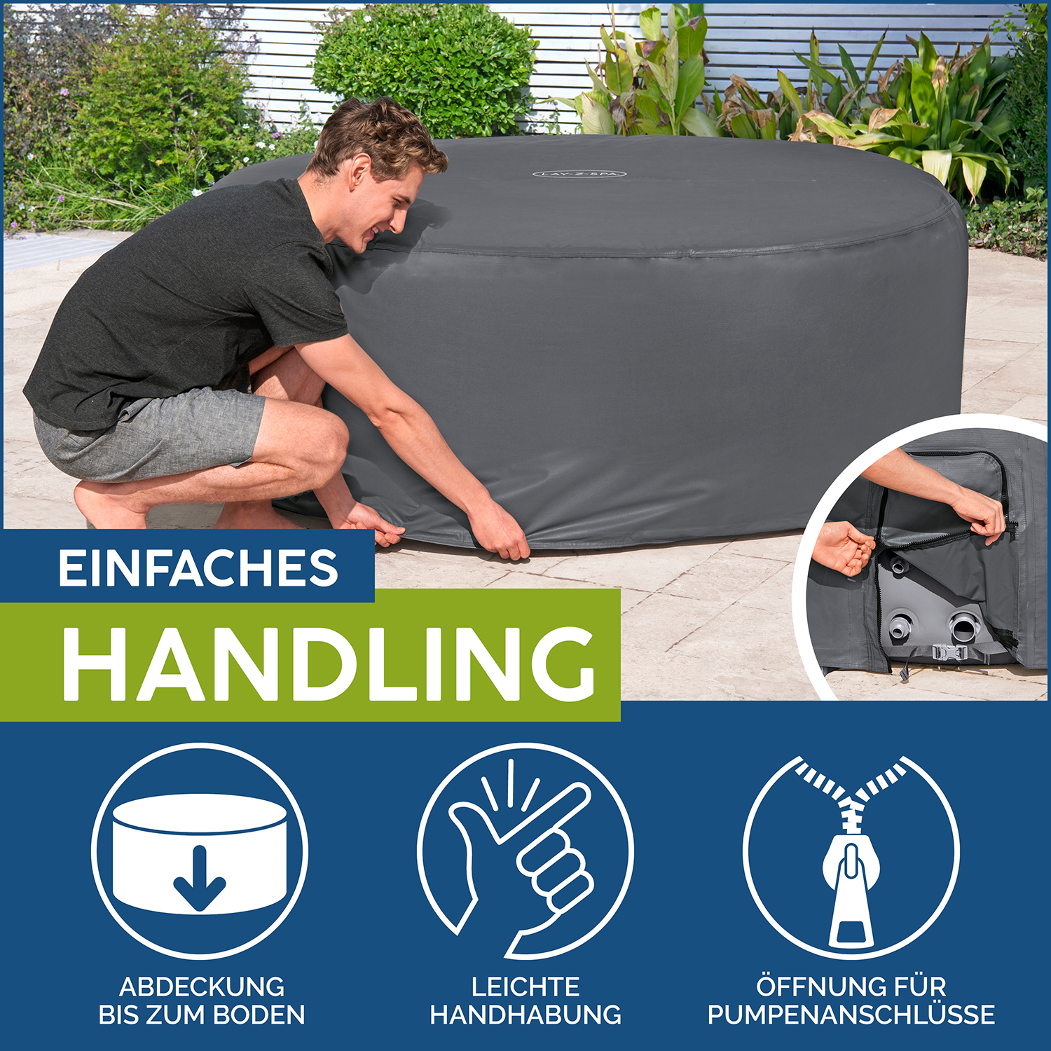 LAY-Z-SPA® Xtras EnergySense™ Plus Thermo-Komplettabdeckung Ø 170 x 66 cm rund