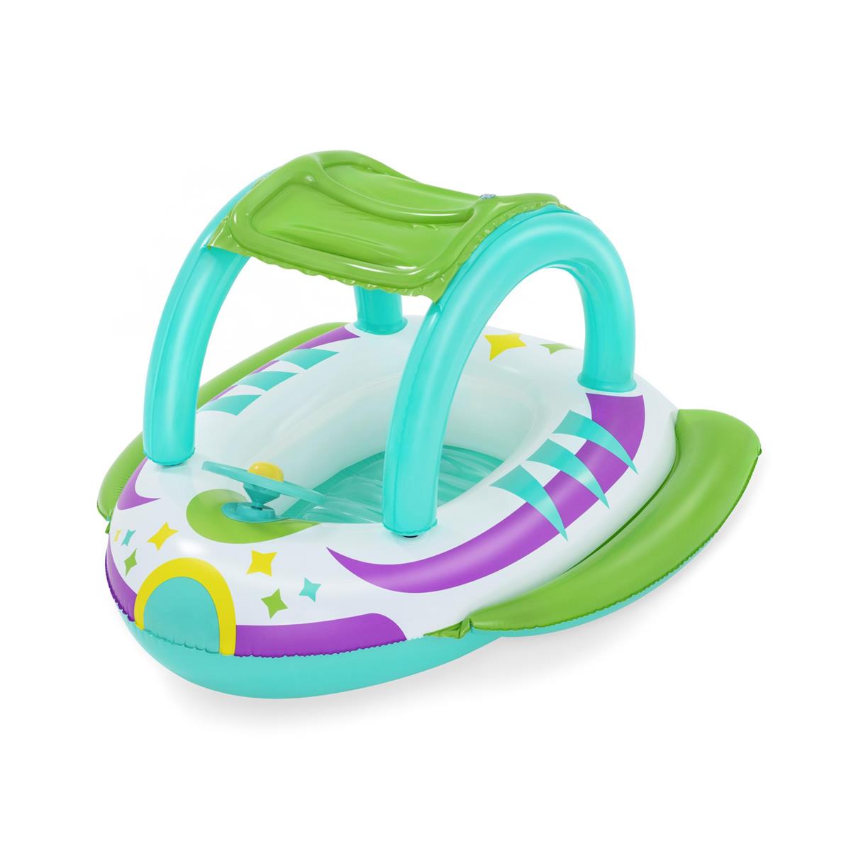 Space Splash™ Kinder-Schlauchboot Raumschiff mit Sonnenschutzdach 107 x 112 cm