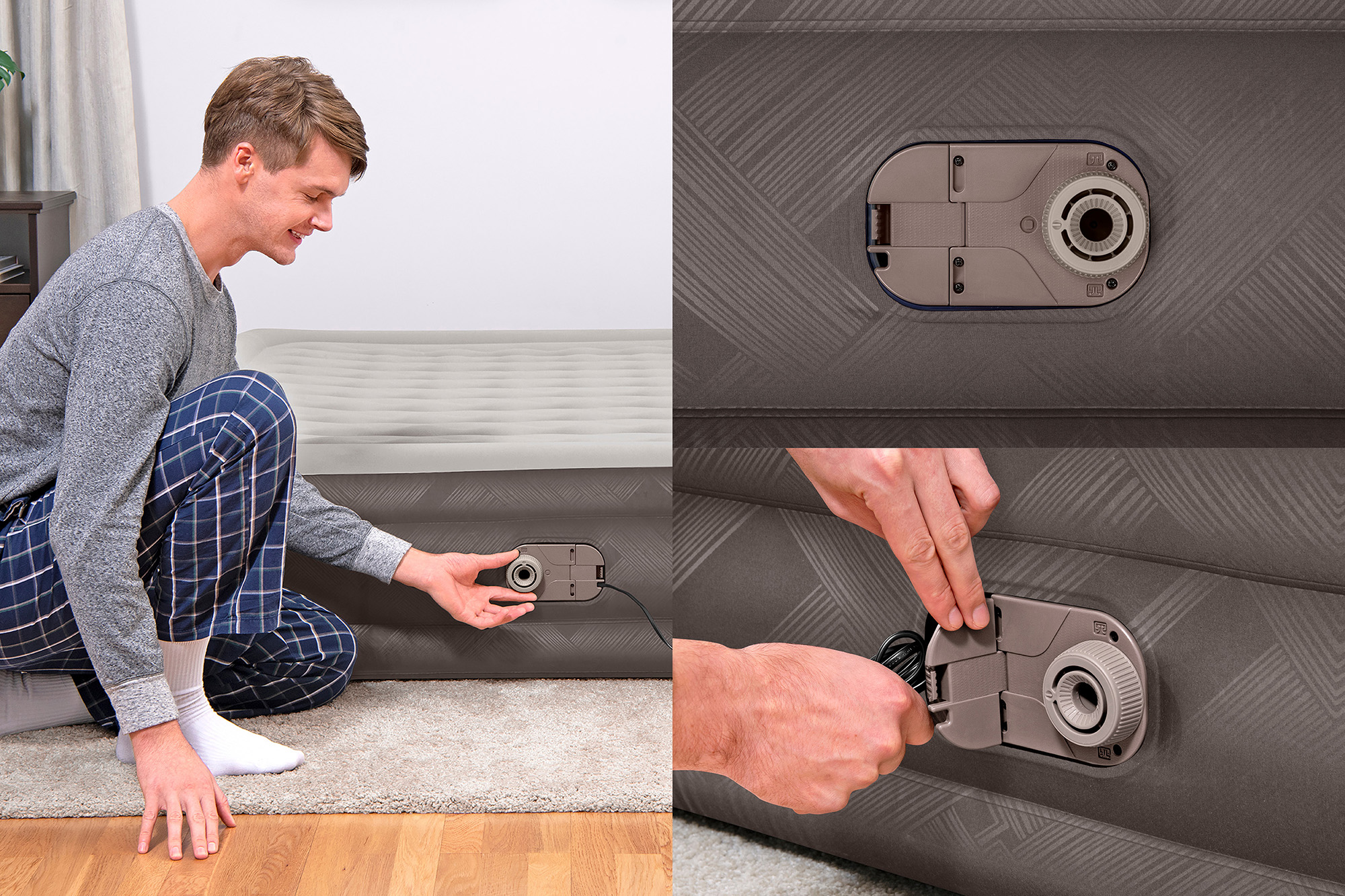 Fortech™ Doppelluftbett mit integrierter Elektropumpe 203 x 152 x 36 cm Fortech™ Doppelluftbett mit integrierter Elektropumpe 203 x 152 x 36 cm