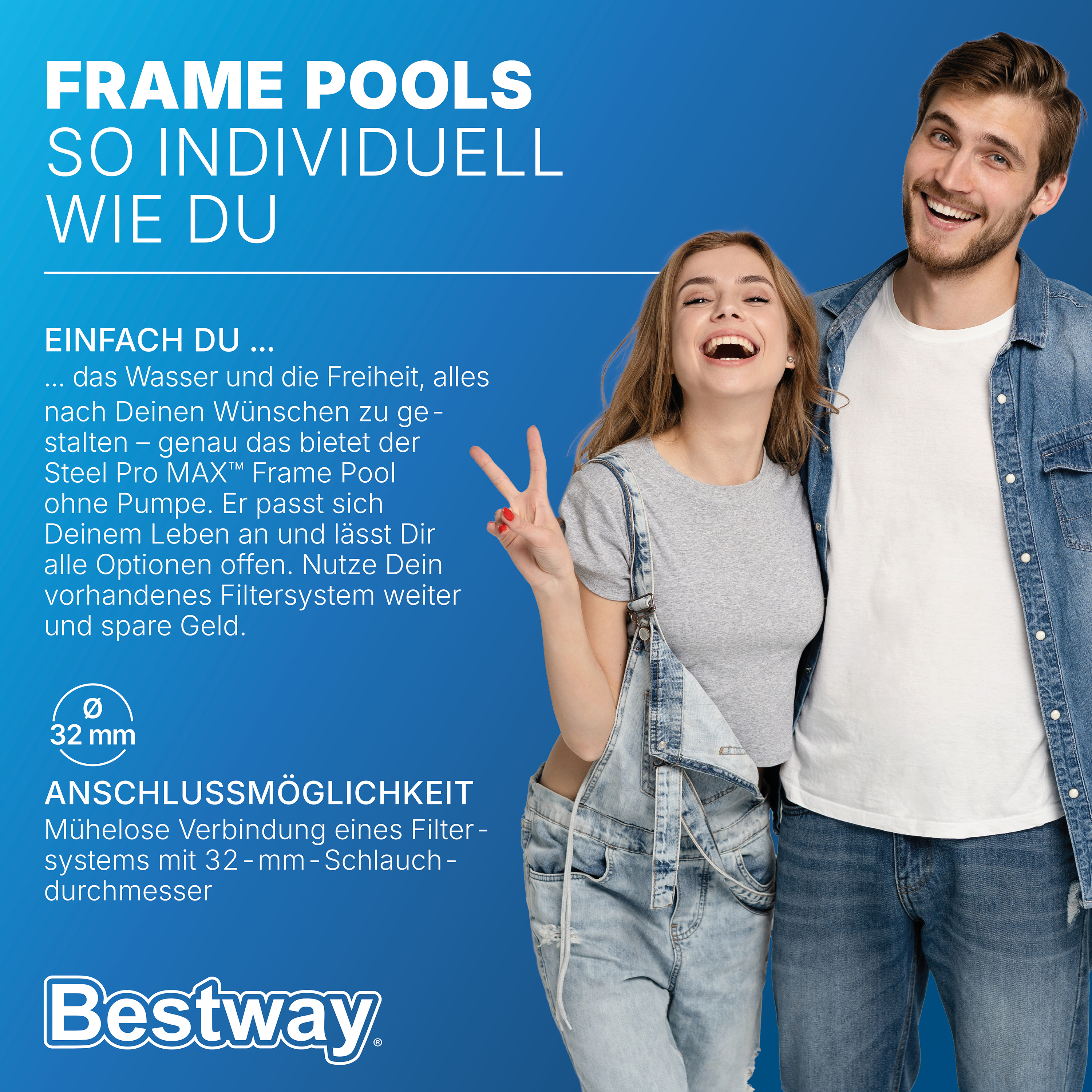 Steel Pro MAX™ Frame Pool ohne Pumpe Ø 305 x 76 cm, lichtgrau, rund