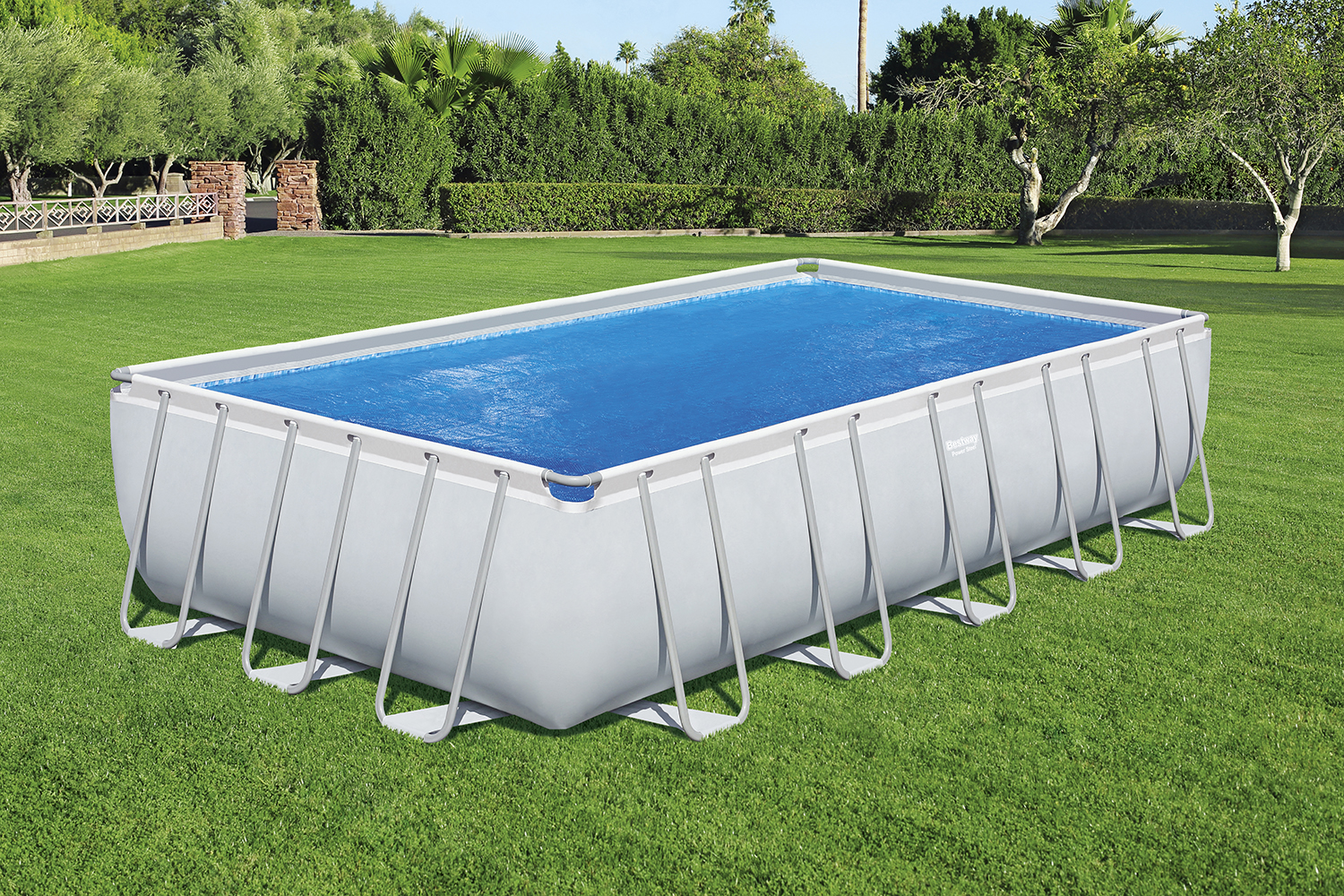 PE Solarabdeckplane 703 x 336 cm, blau, eckig