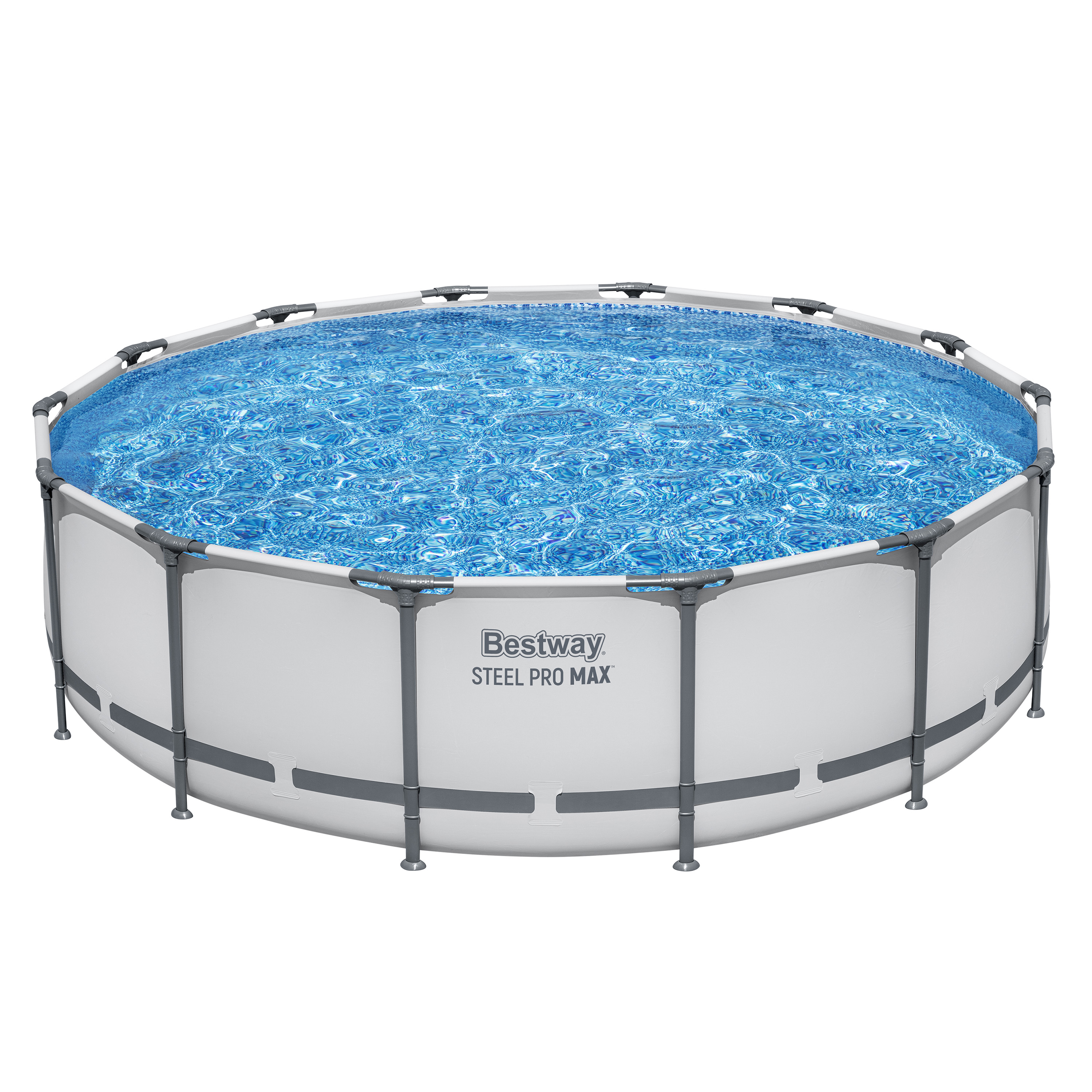 Steel Pro MAX™ Frame Pool Komplett Set mit Filterpumpe Ø 427 x 107 cm, lichtgrau, rund