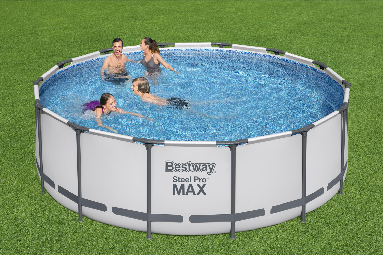 Steel Pro MAX™ Solo Pool ohne Zubehör Ø 396 x 122 cm, lichtgrau, rund