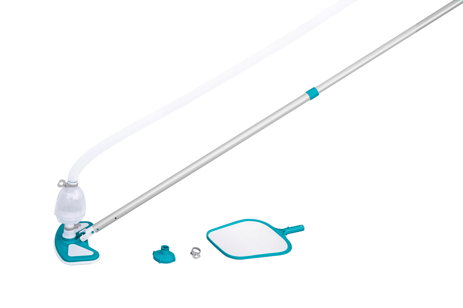 Poolpflege Basis-Set AquaClean™ mit pumpenbetriebenem Poolsauger & Kescher  für Poolgrößen bis 610 cm