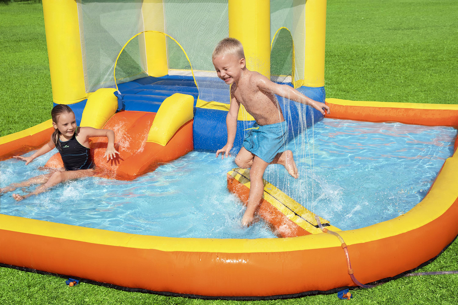 H2OGO!® Mega Wasserpark mit Dauergebläse Beach Bounce 365 x 340 x 152 cm