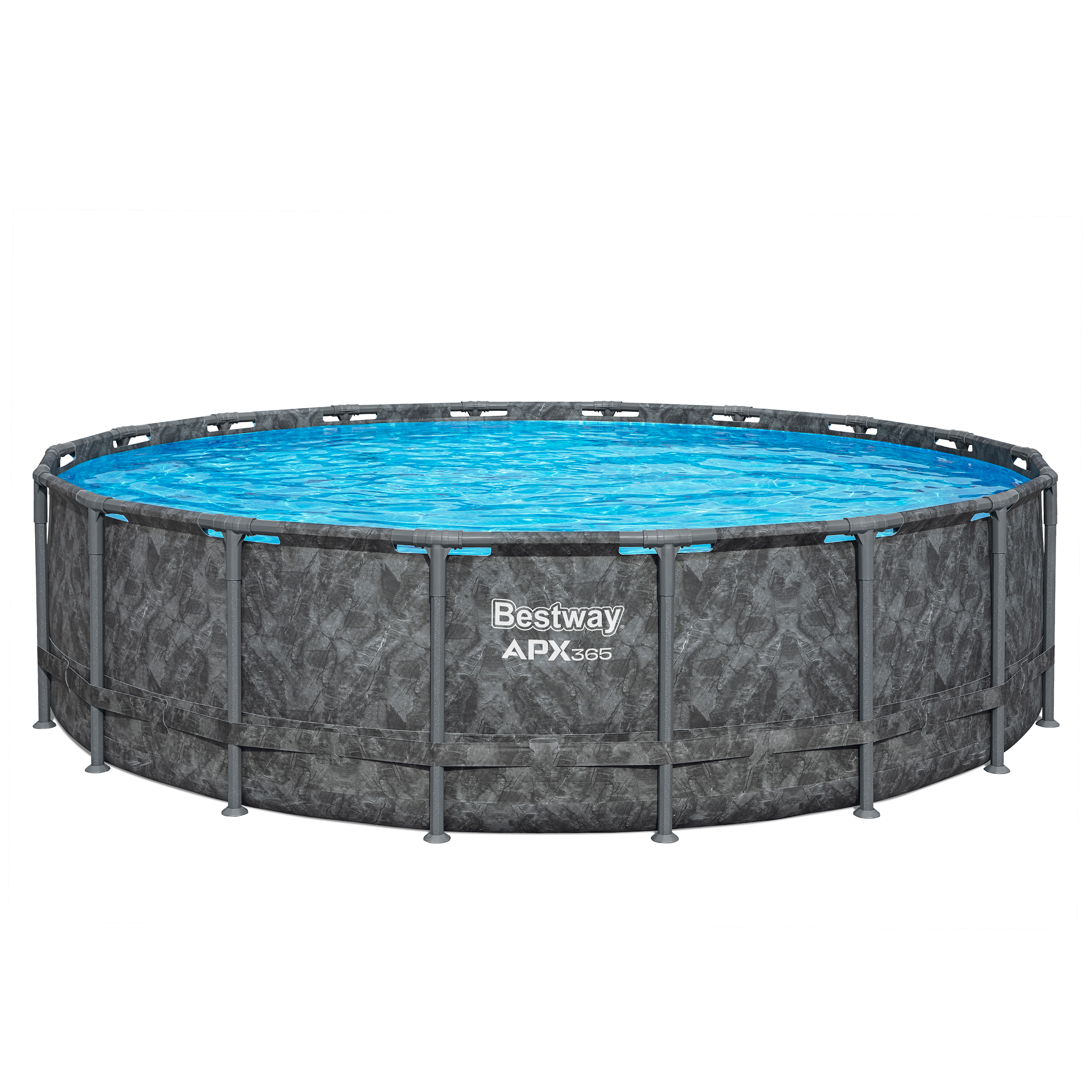 APX365™ Winterfester Solo Pool ohne Zubehör Ø 549 x 132 cm, Marmor-Optik (Dunkel), rund