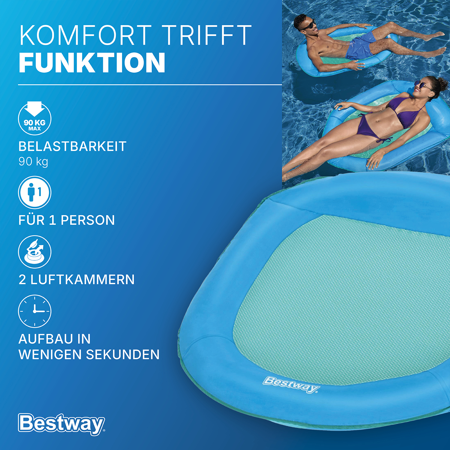 Flex 'n Fold™ Poolmatte 106 x 105 cm