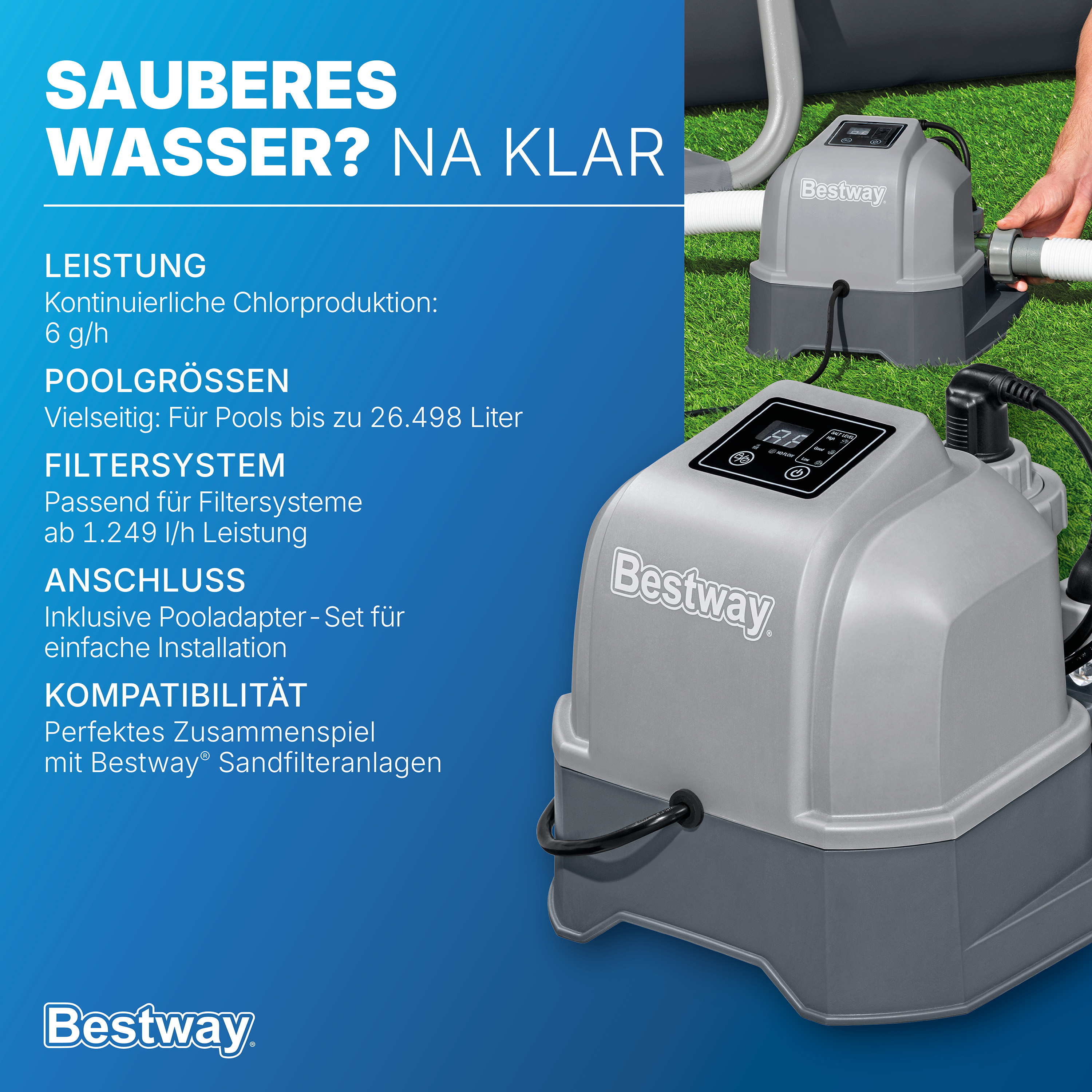 Salzwasseranlage Hydrogenic™ 6 g/h, 80 W