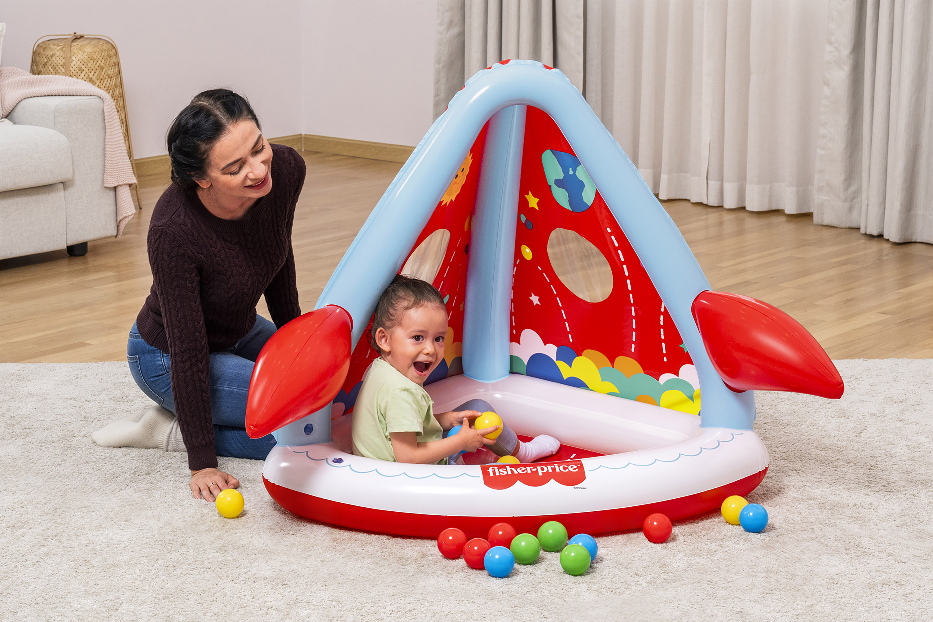 Bällebad Mondrakete 114 x 89 x 91 cm