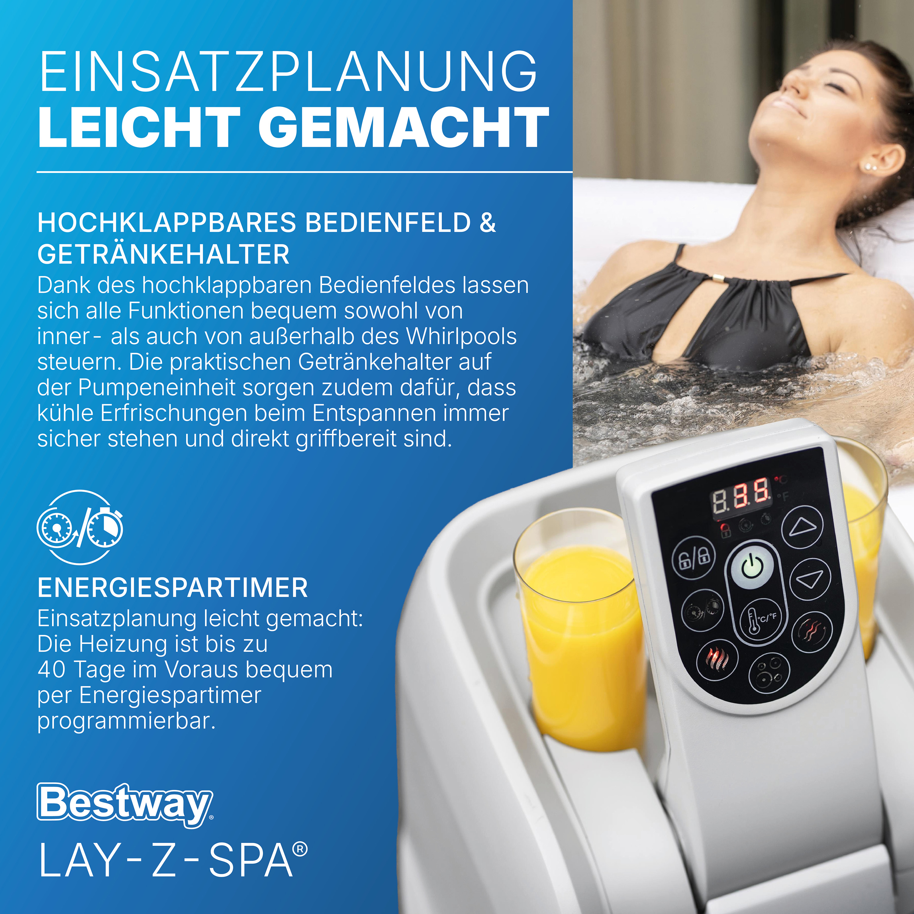 LAY-Z-SPA® Whirlpool Miami AirJet™ Ø 180 x 66 cm, rund