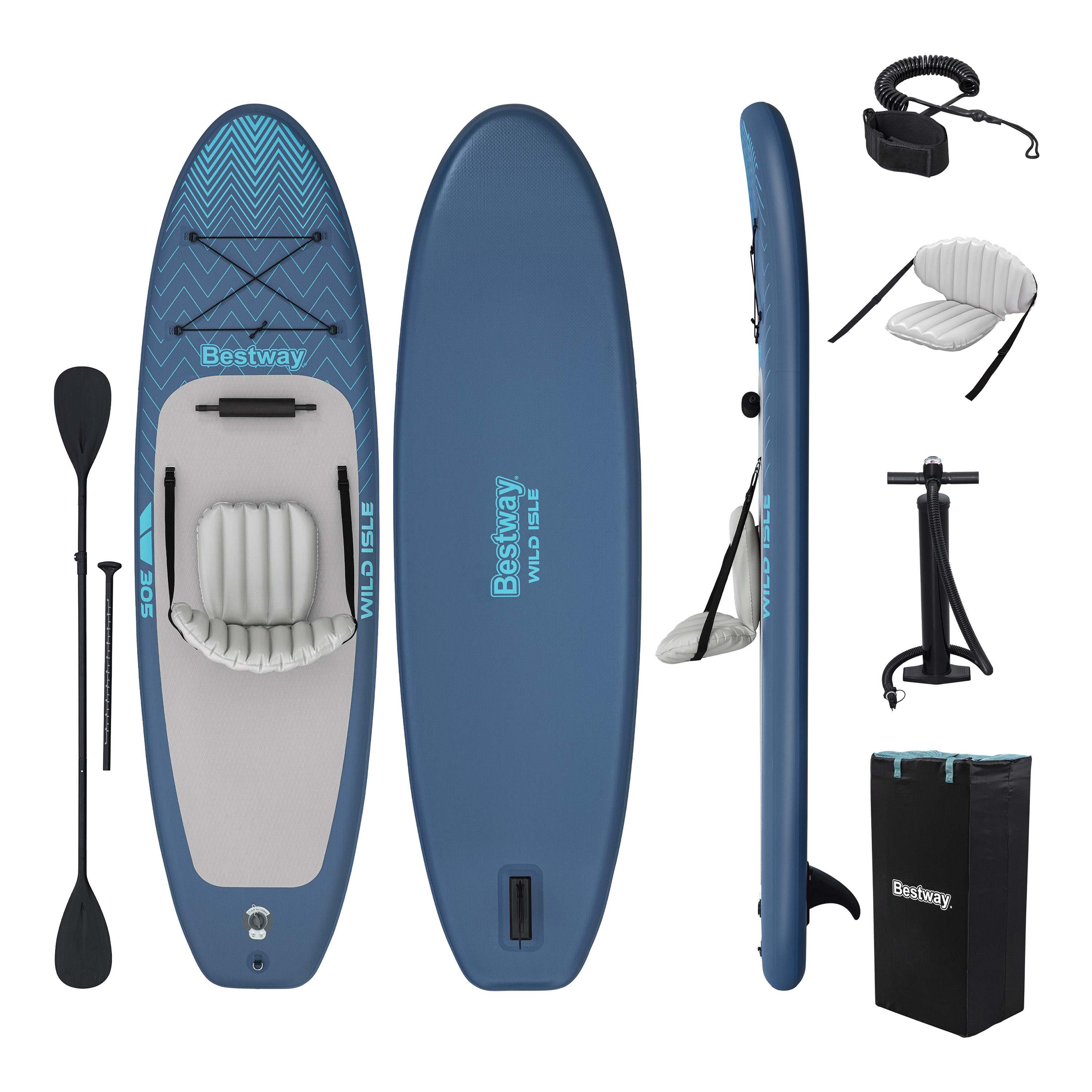 SUP Allround Board-Set Wild Isle™ mit Sitz 305 x 84 x 15 cm