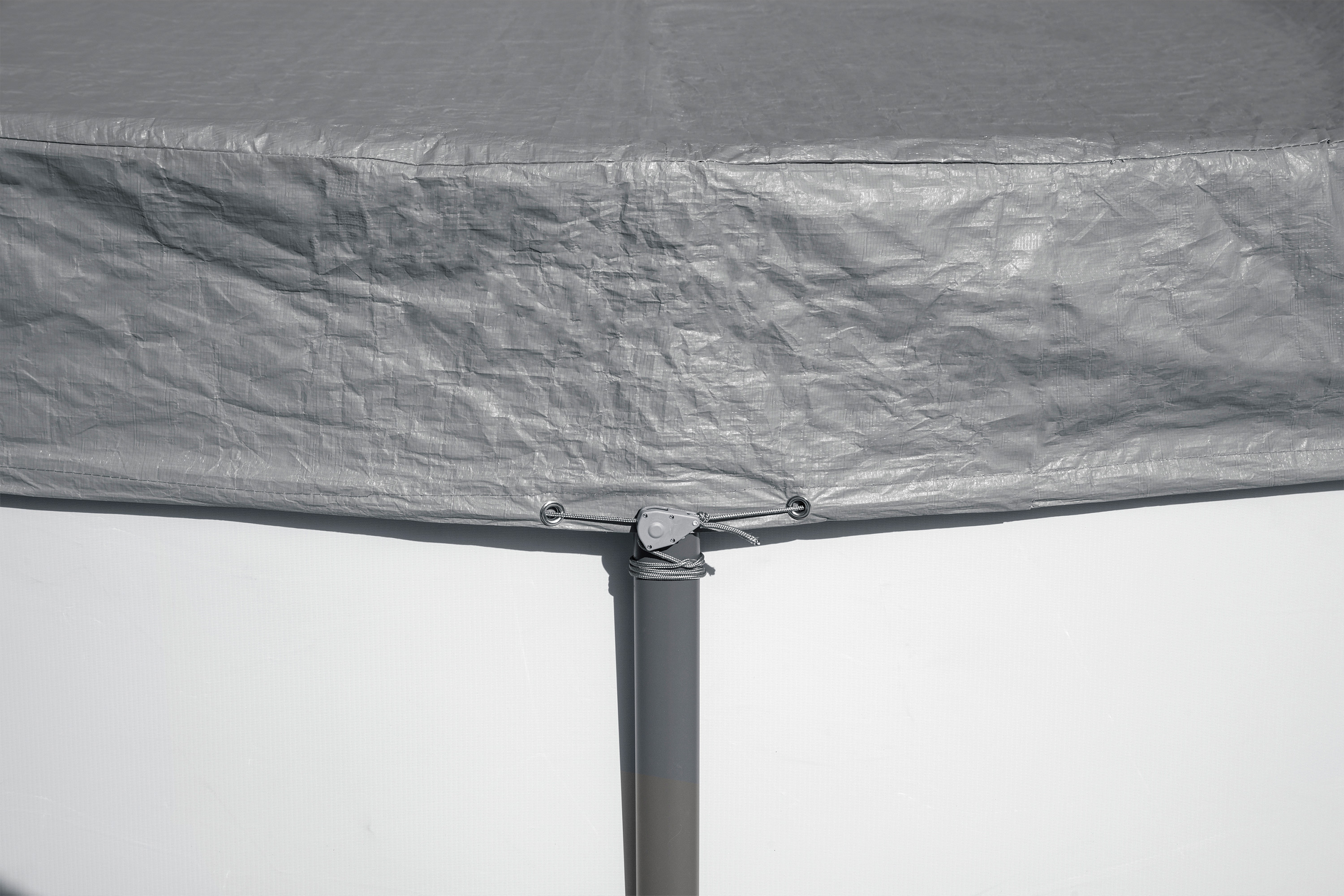 Winterfeste Premium Abdeckplane Ø 427 cm, grau, rund