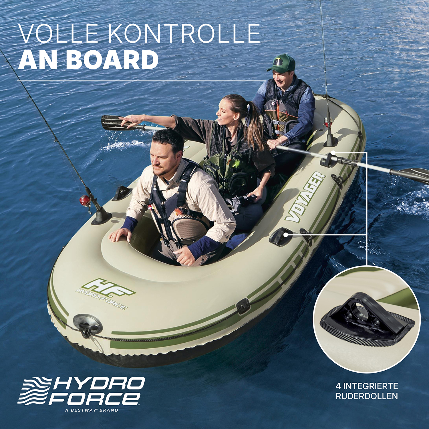Hydro-Force™ Schlauchboot-Set für 3 Personen Voyager 500 348 x 141 x 48 cm