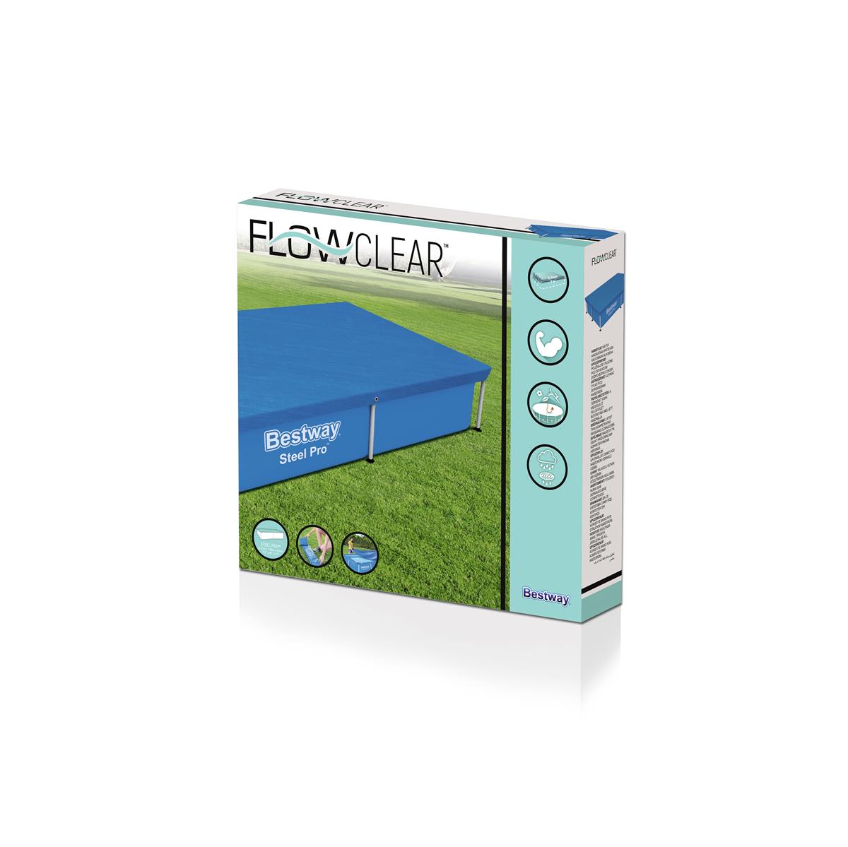 Flowclear™ PE-Abdeckplane 224 x 154 cm, blau, eckig