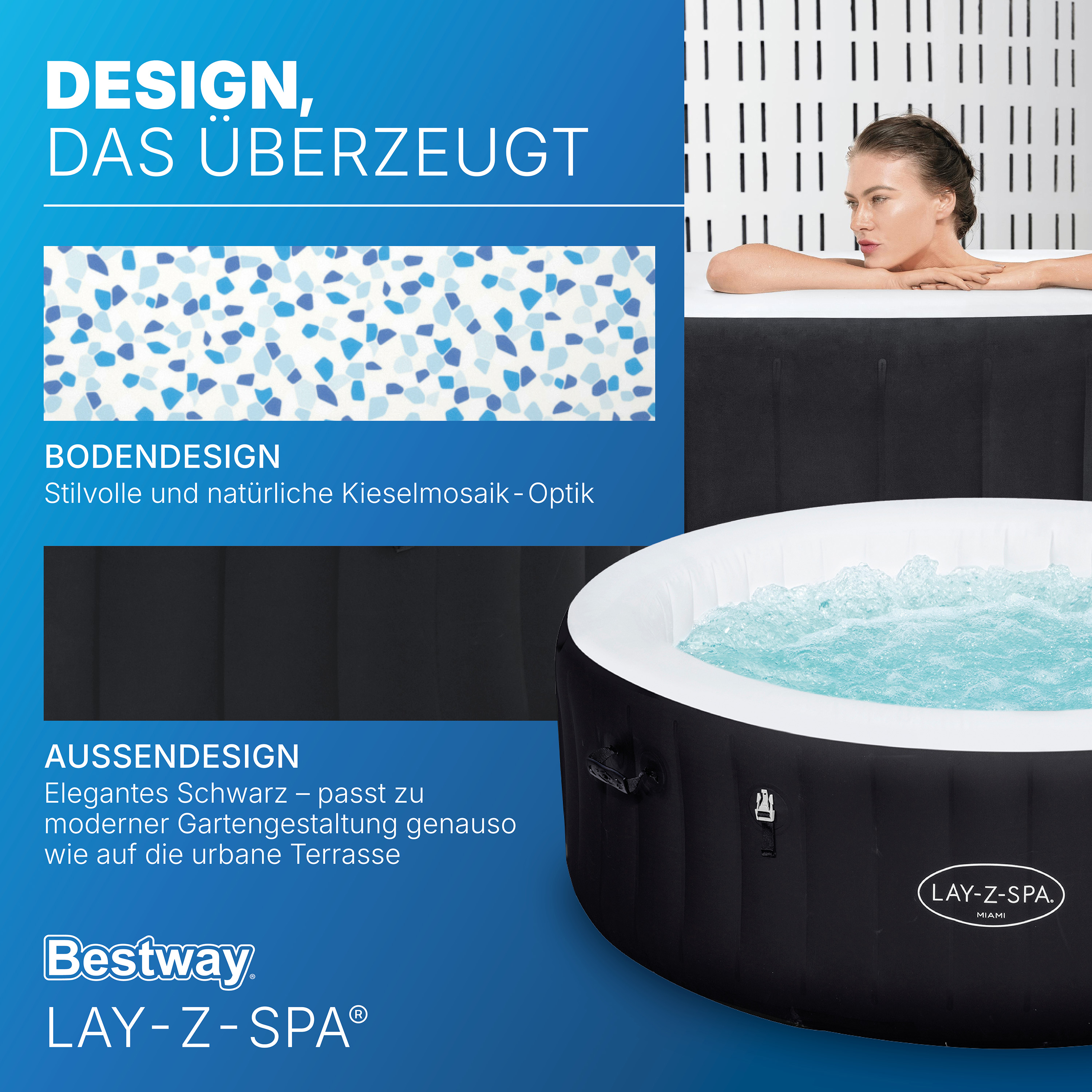 LAY-Z-SPA® Whirlpool Miami AirJet™ Ø 180 x 66 cm, rund