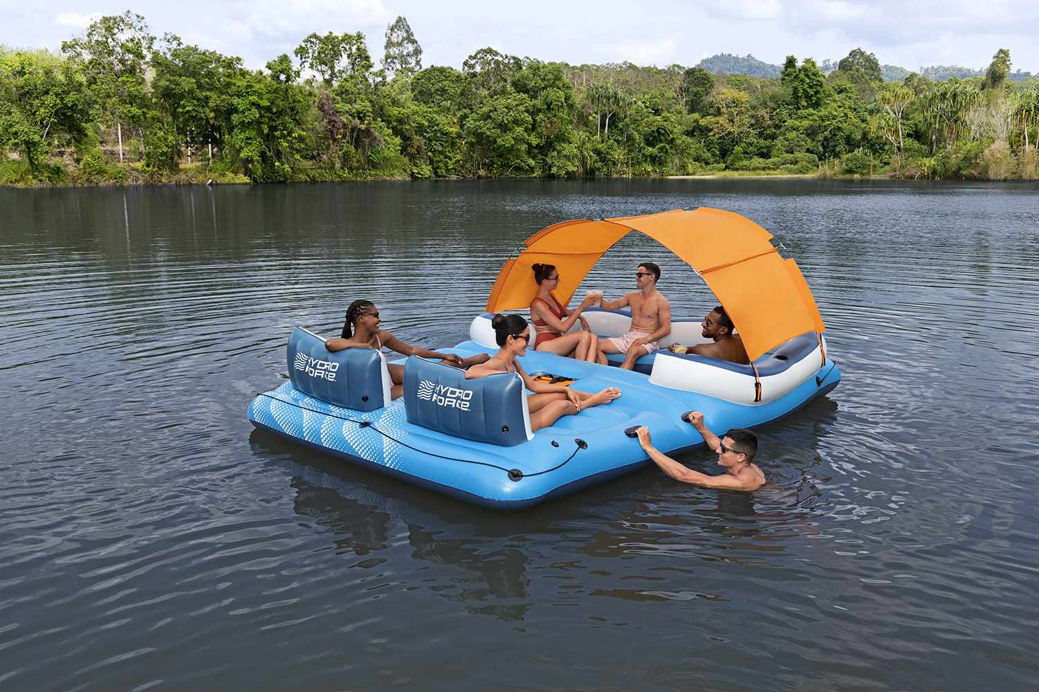 Hydro Force® 6-Personen-Badeinsel Tropical Breeze 389 x 274 cm