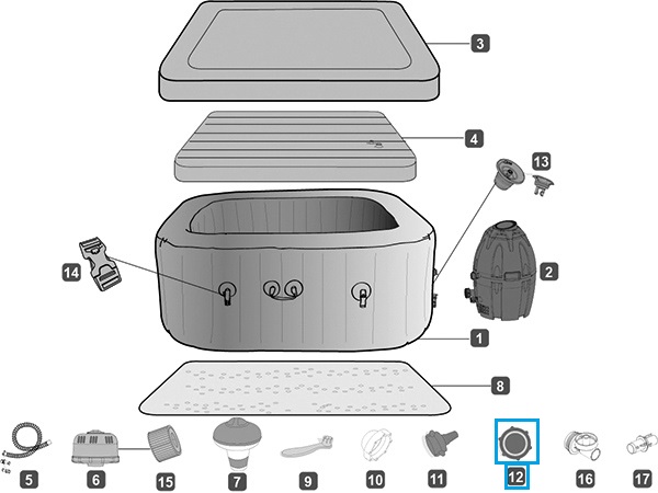Bestway® Spare Part SPA Control Air Lid Adaptor A(Including O-ring)