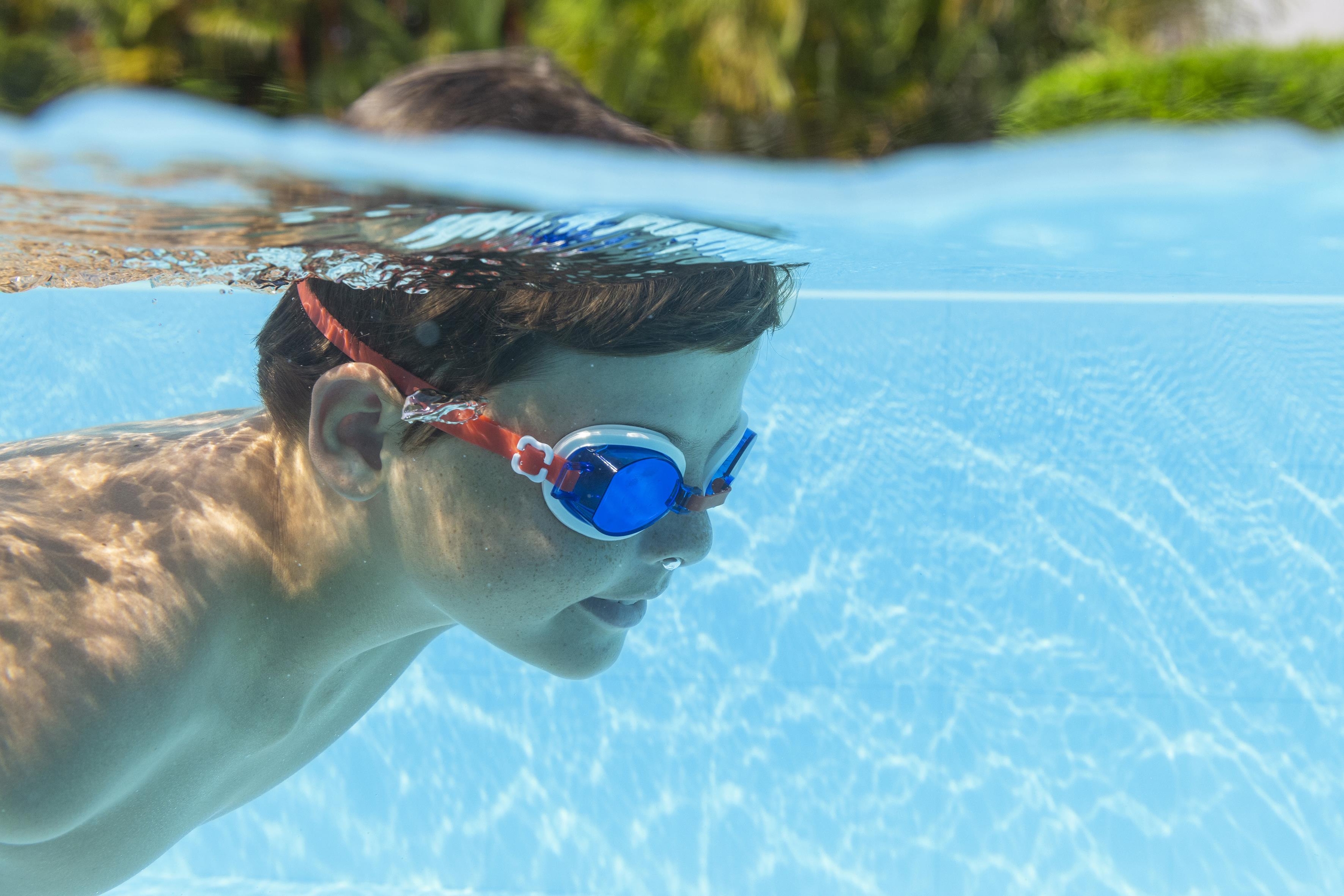 Aqua Burst Essential™ Schwimmbrille ab 7 Jahren, Blau / Rot