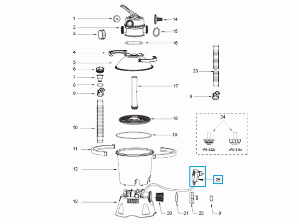 Bestway® Spare Part RCD for Flowclear™ sand filter unit (except 7.571 l/h) Bestway® Spare Part RCD for Flowclear™ sand filter unit (except 7.571 l/h)