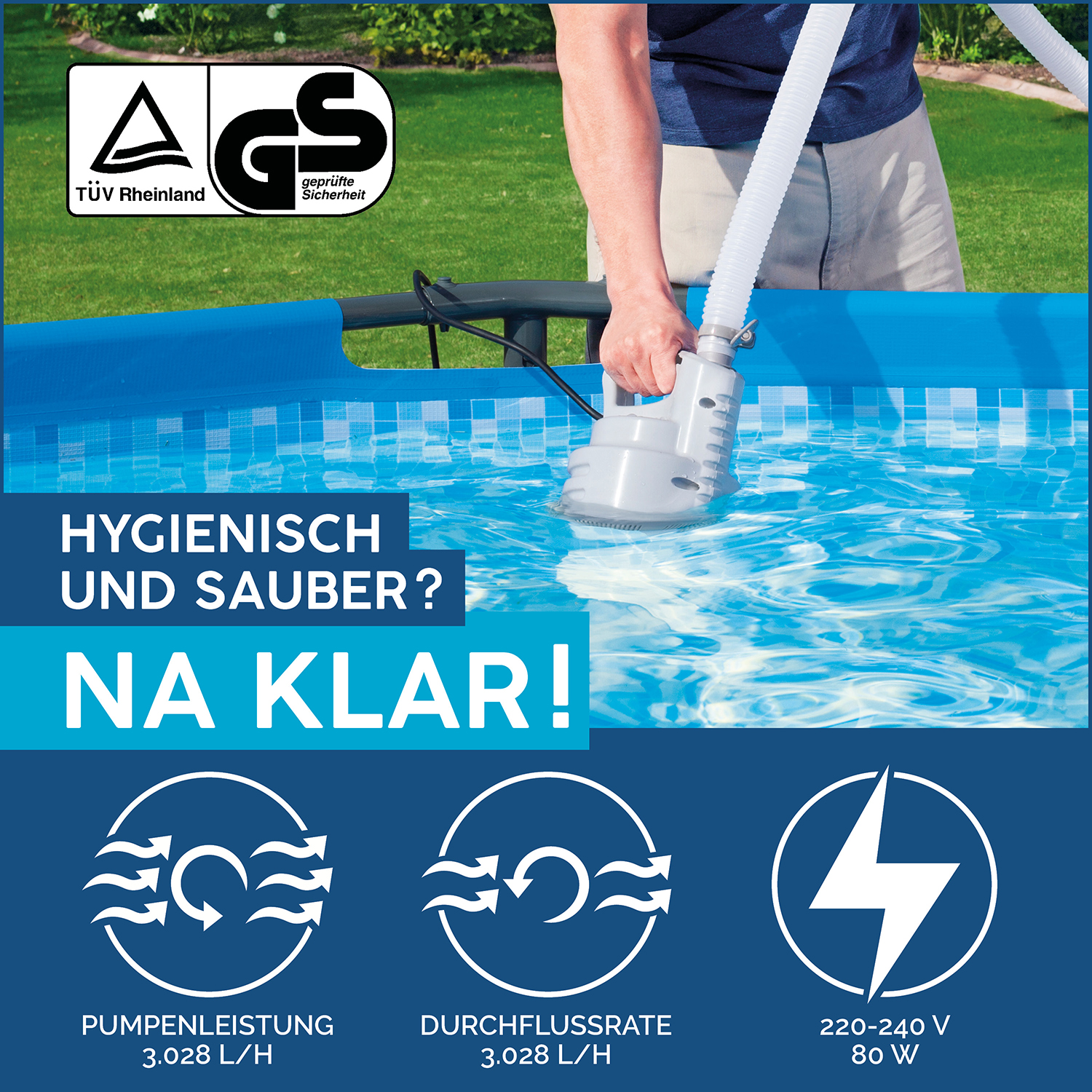 Chlorresistente  Tauchpumpe, 80 W Chlorresistente  Tauchpumpe, 80 W