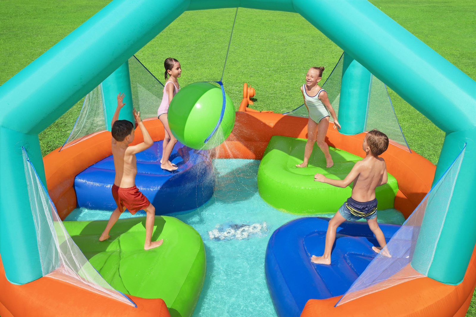 H2OGO! Wasserpark Dodge & Drench mit Dauergebläse 450 x 450 x 268 cm