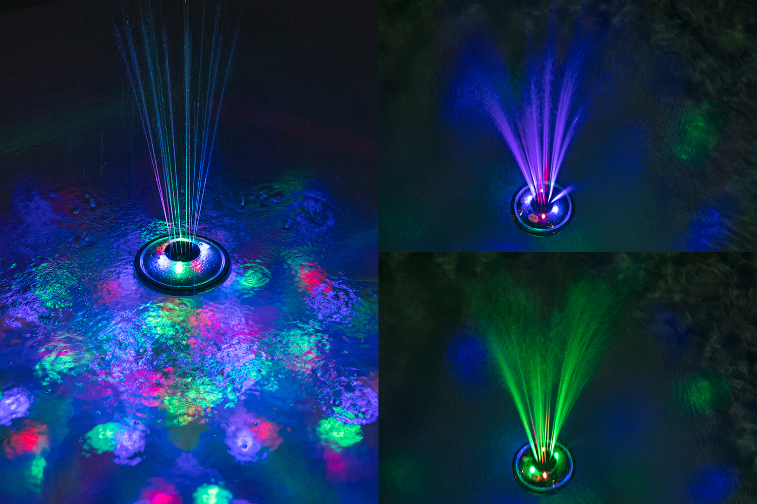 akkubetriebene LED-Wasserfontäne Ø 18,9 x 9,3 cm