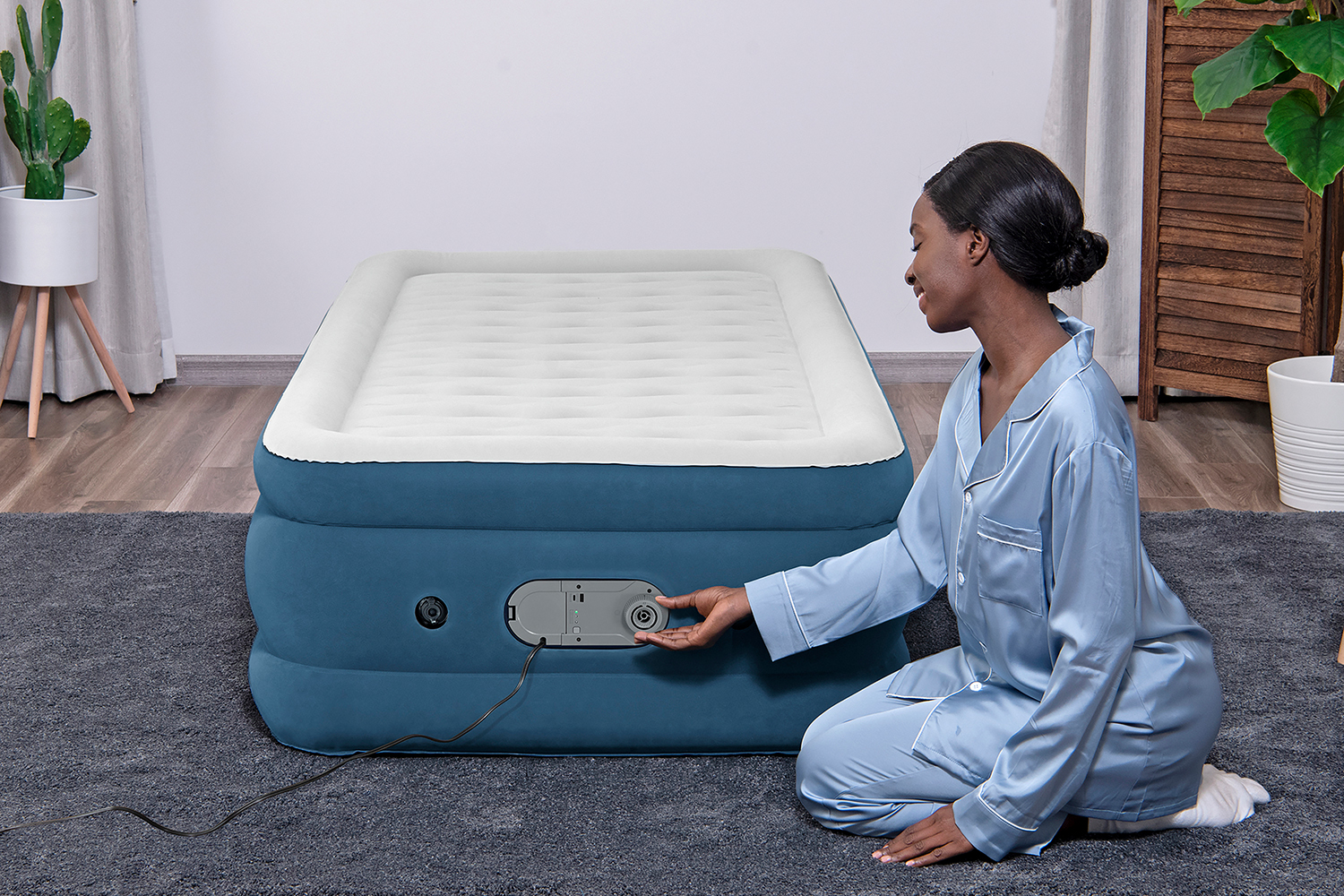AlwayzAire® Single-Luftbett mit integrierter Doppelpumpe 191 x 97 x 46 cm