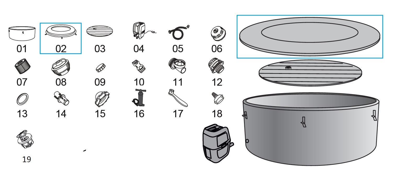Bestway® Spare Part Leatherroid cover (brown) for LAY-Z-SPA® Helsinki AirJet™ Ø 180 cm (from 2021) Bestway® Spare Part Leatherroid cover (brown) for LAY-Z-SPA® Helsinki AirJet™ Ø 180 cm (from 2021)