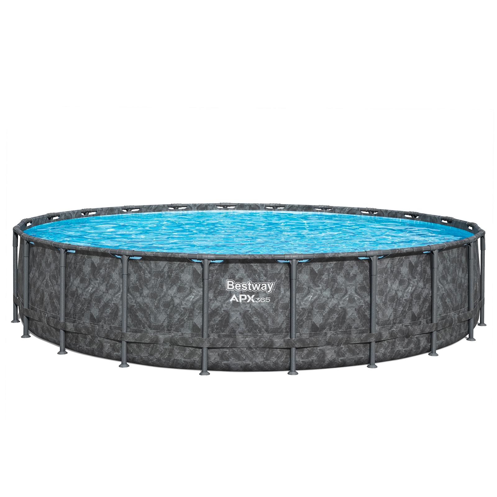 APX365™ Winterfester Solo Pool ohne Zubehör Ø 671 x 132 cm, Marmor-Optik (Dunkel), rund