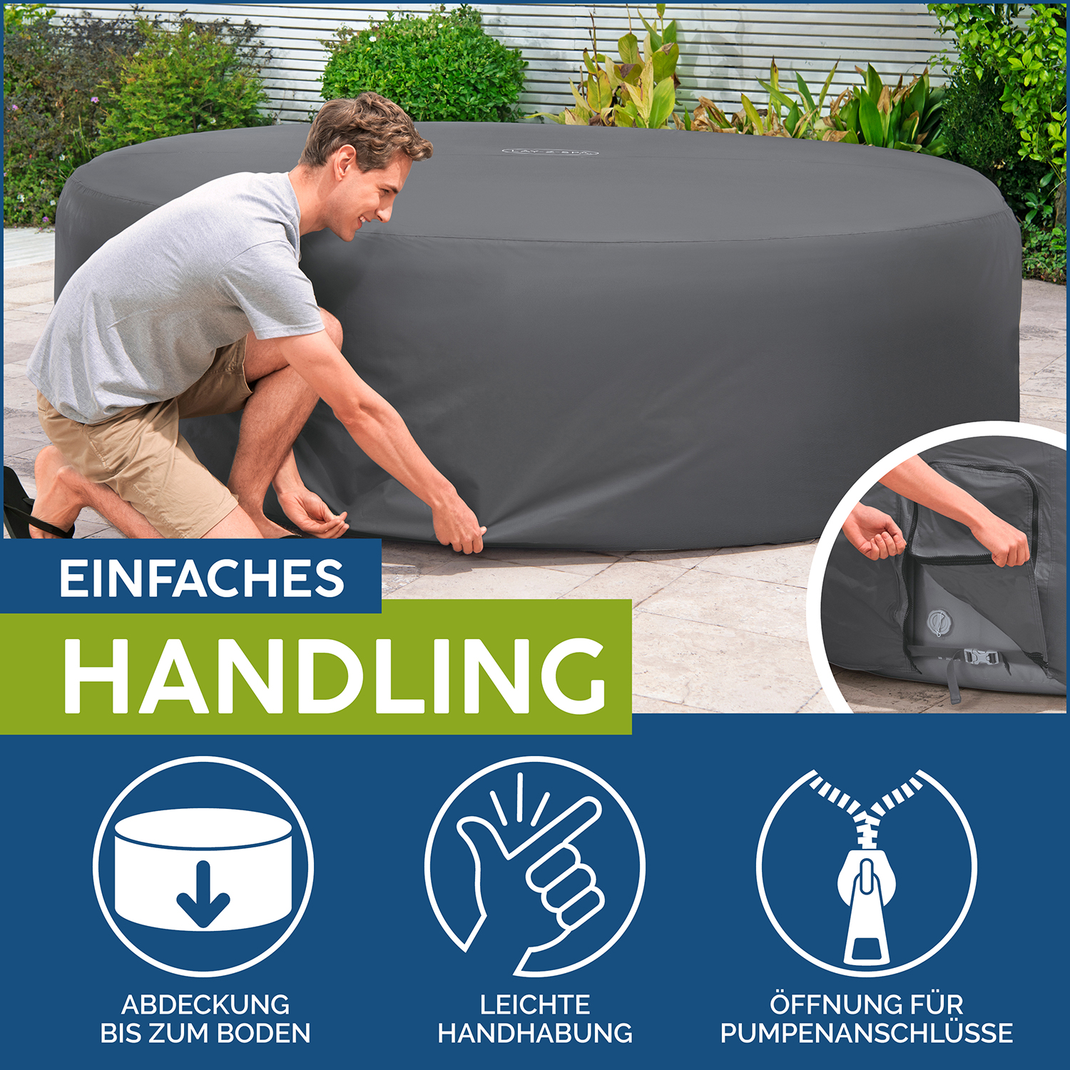 LAY-Z-SPA® Xtras EnergySense™ Plus Thermo-Komplettabdeckung Ø 236 x 71 cm, rund
