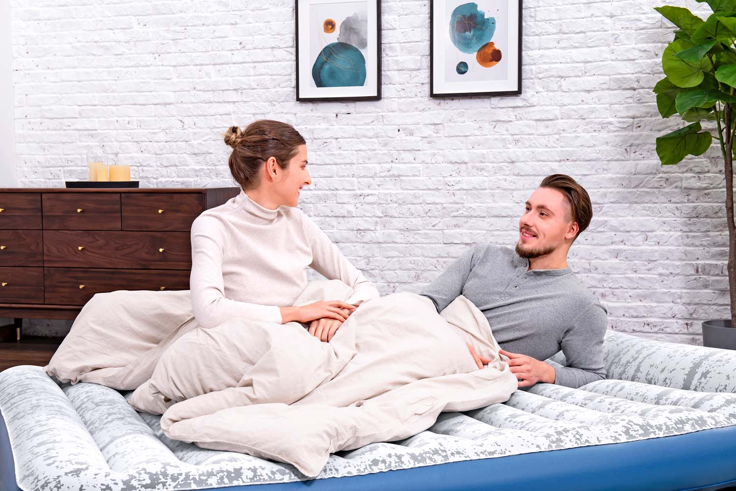 TriTech™ Doppelluftbett Fashion Flock™ mit integrierter Elektropumpe 203 x 152 x 30 cm