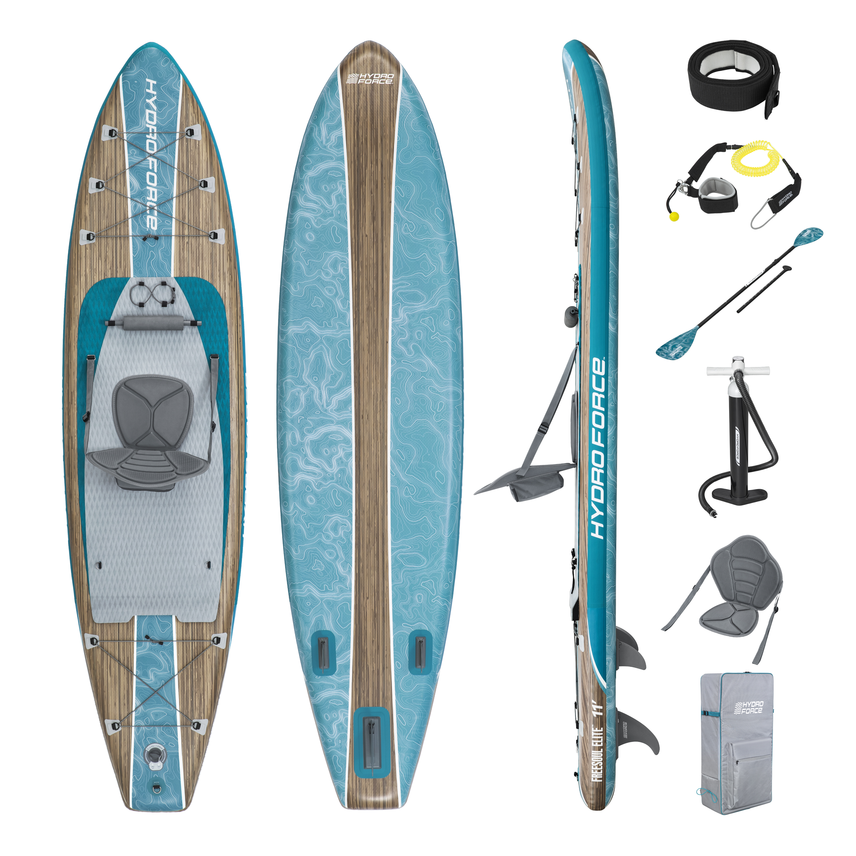 Hydro Force® SUP Allround Board-Set Freesoul Elite™ mit Sitz 335 x 84 x 15 cm