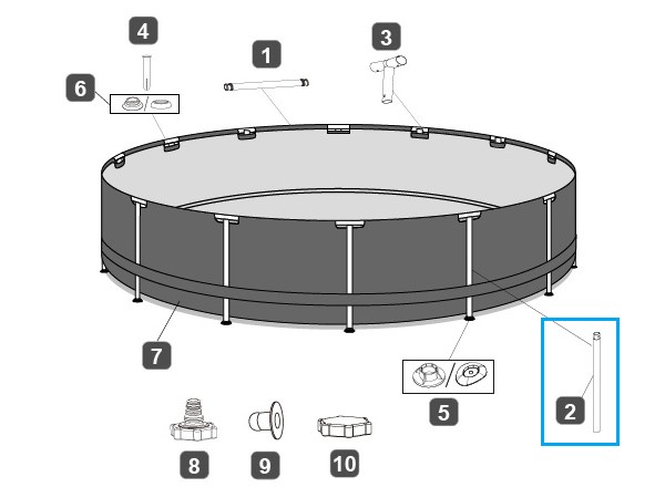 Bestway® Spare Part Vertical pool leg (white) for Steel Pro MAX™ pool 274/305 x 66 cm, round Bestway® Spare Part Vertical pool leg (white) for Steel Pro MAX™ pool 274/305 x 66 cm, round
