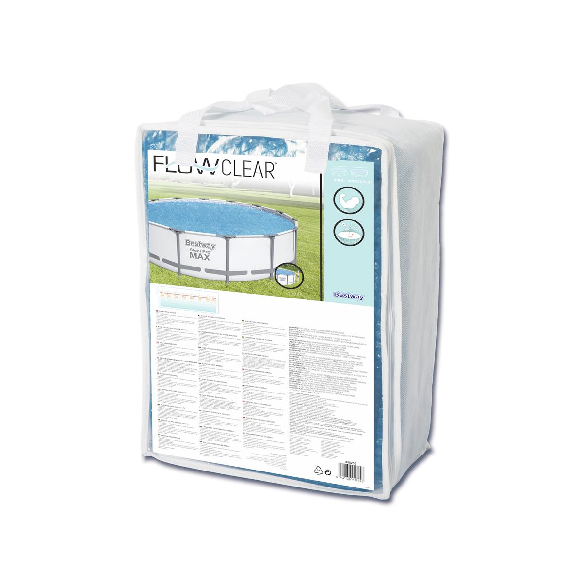 Flowclear™ PE-Solarabdeckplane Ø 417 cm, blau, rund