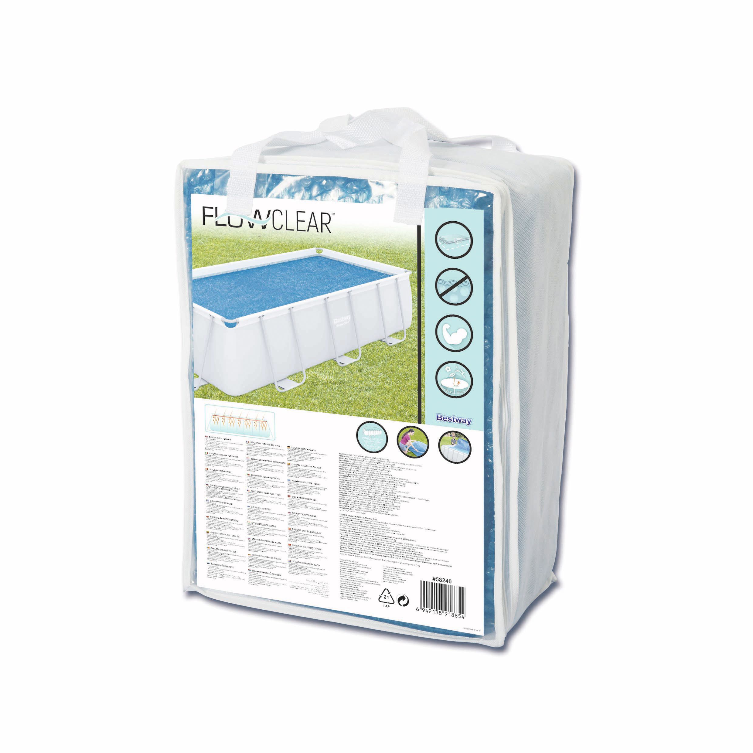 Flowclear™ 13'3" x 6'7"(4.04m x 2.01m)/13'6" x 6'7"(4.12m x 2.01m) Solar Pool Cover