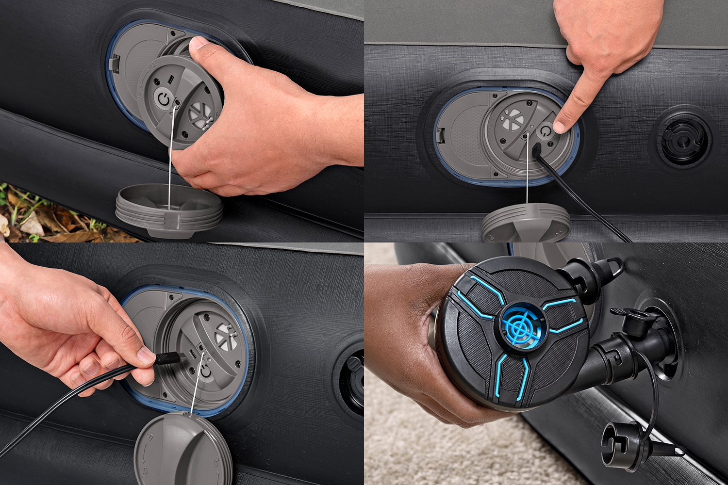 TriTech® Doppelluftbett mit USB-Elektropumpe 203 x 152 x 36 cm