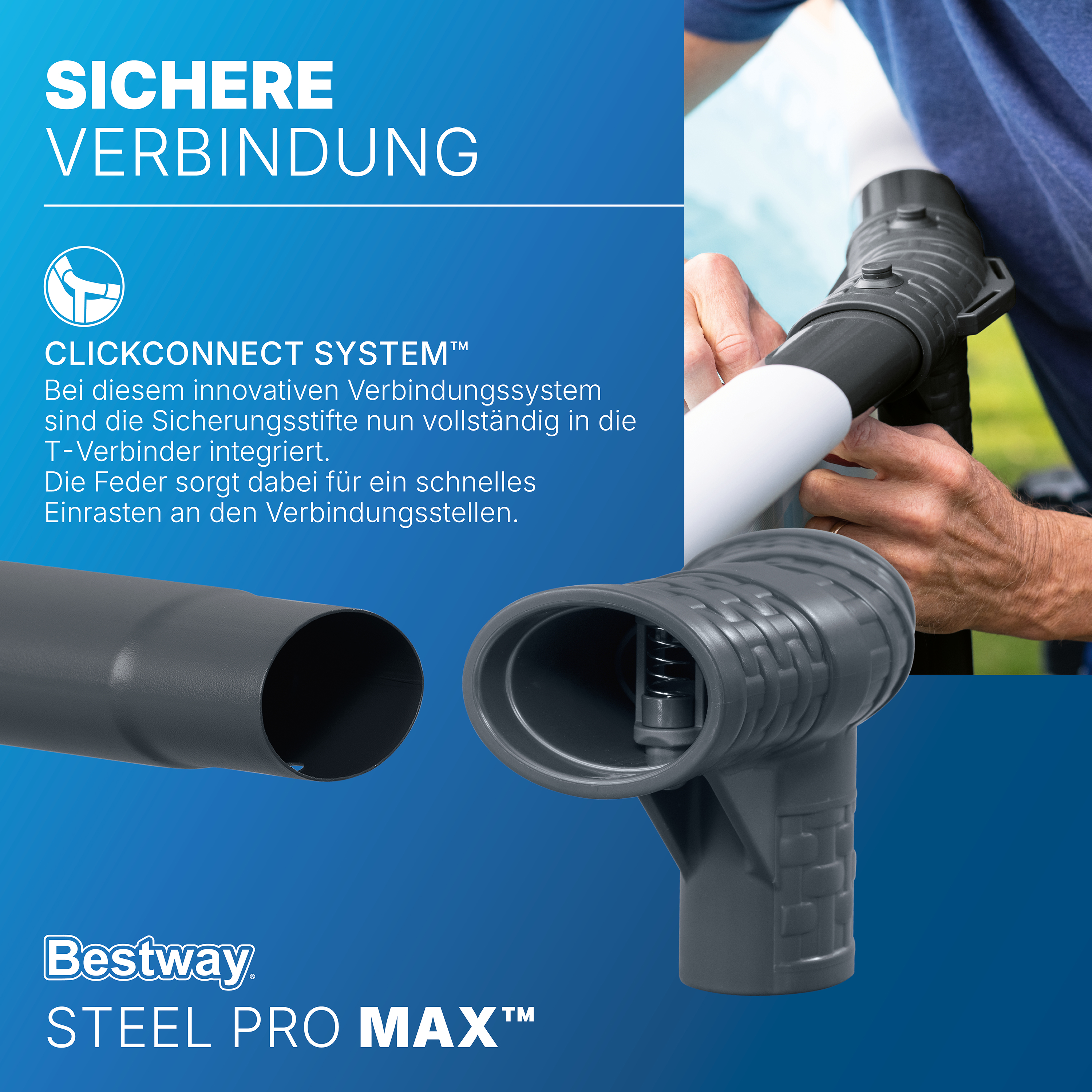 Steel Pro MAX™ Solo Pool ohne Zubehör Ø 457 x 107 cm, LED-Design, rund