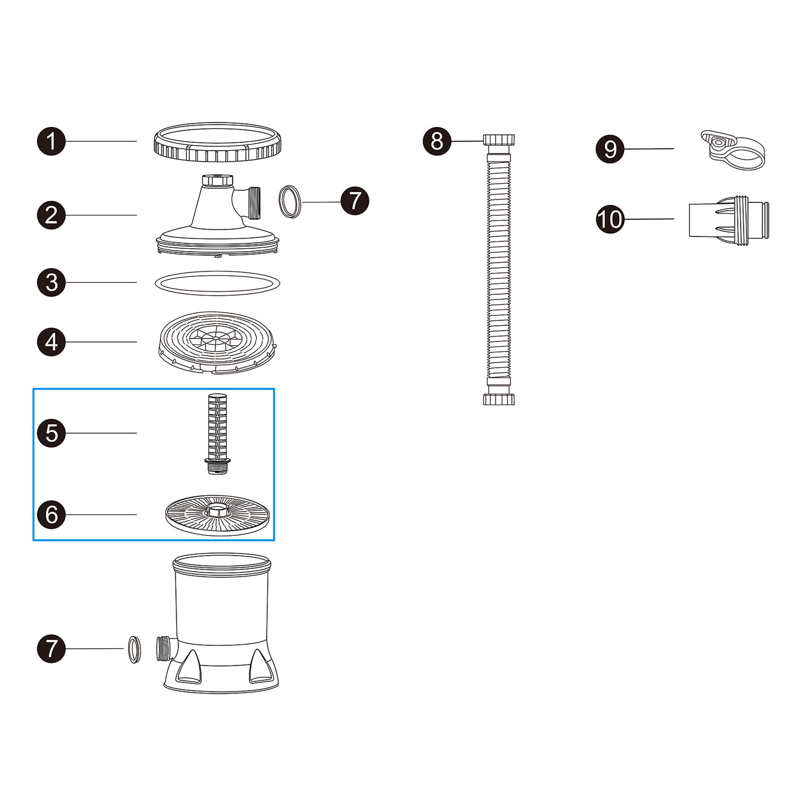 Bestway® Ersatzteil-Set Filterscheibe und Griff für Bestway® Polysphere™ Filterpumpe 5.678 l/h