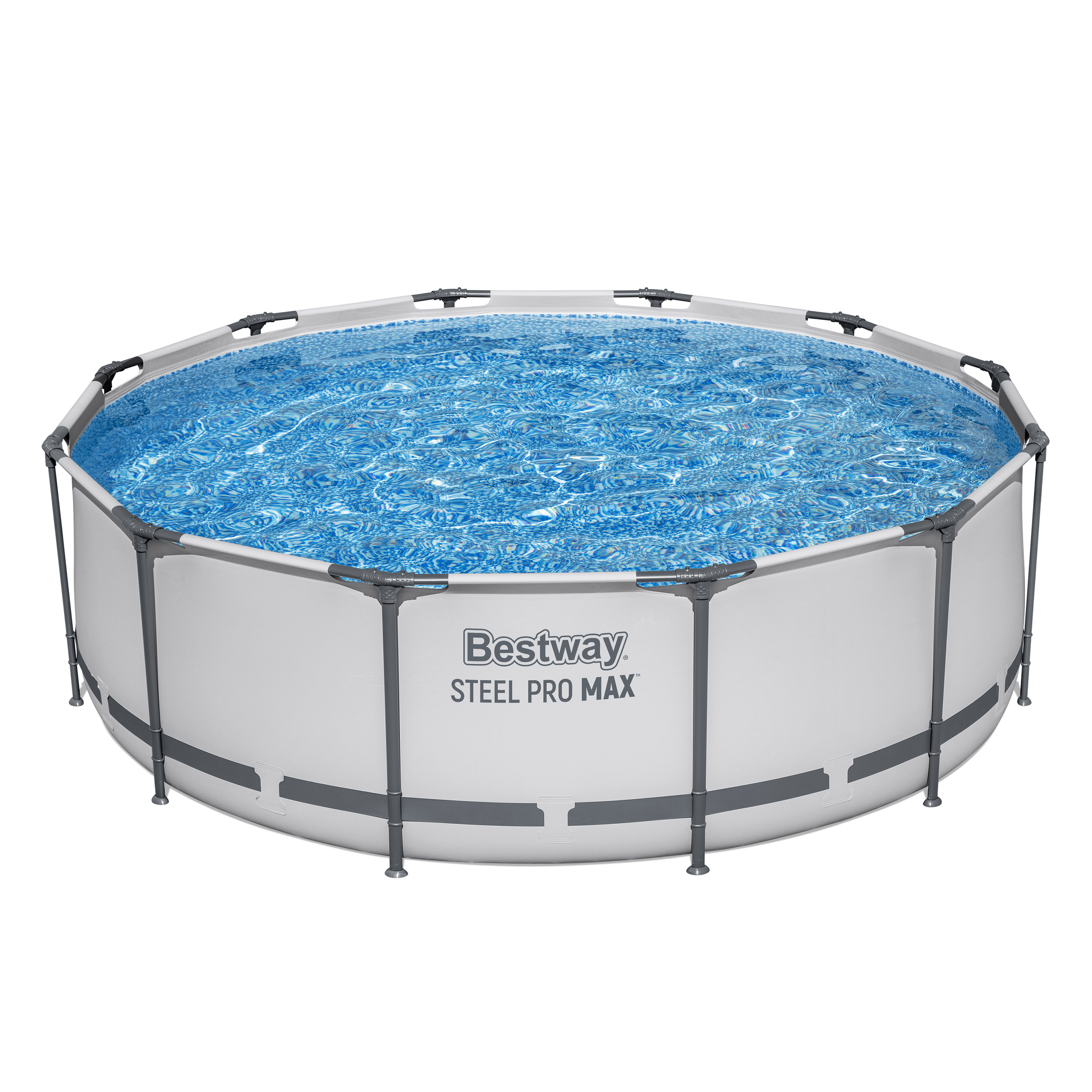 Steel Pro MAX™ Frame Pool Set mit Filterpumpe Ø 366 x 100 cm, lichtgrau, rund