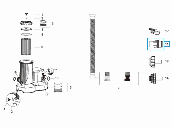 Bestway® Spare Part Hose adaptor (grey / Ø 38 cm) for pools Bestway® Spare Part Hose adaptor (grey / Ø 38 cm) for pools