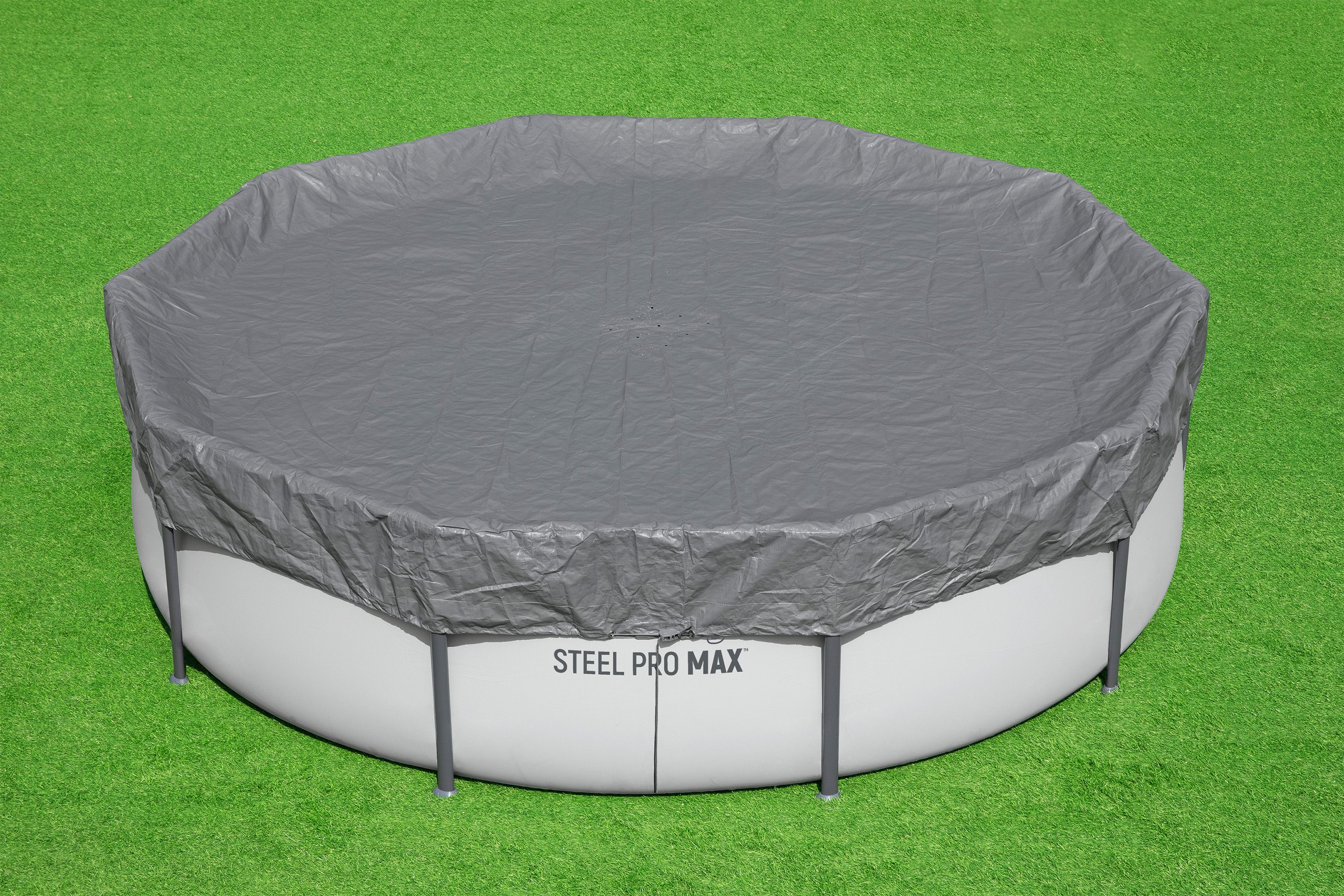 Winterfeste Premium Abdeckplane Ø 305 cm, grau, rund