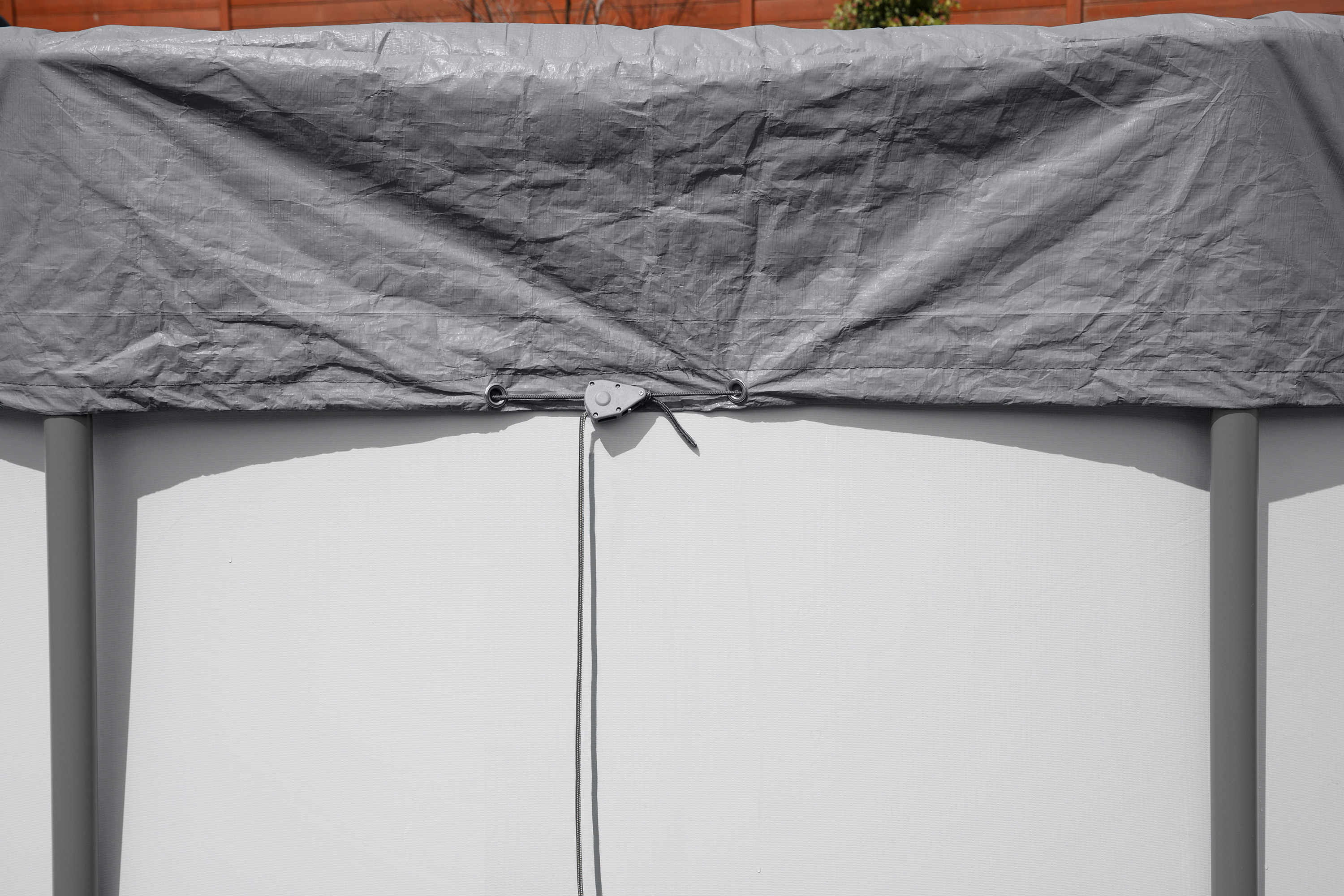 Winterfeste Premium Abdeckplane Ø 370 cm, grau, rund