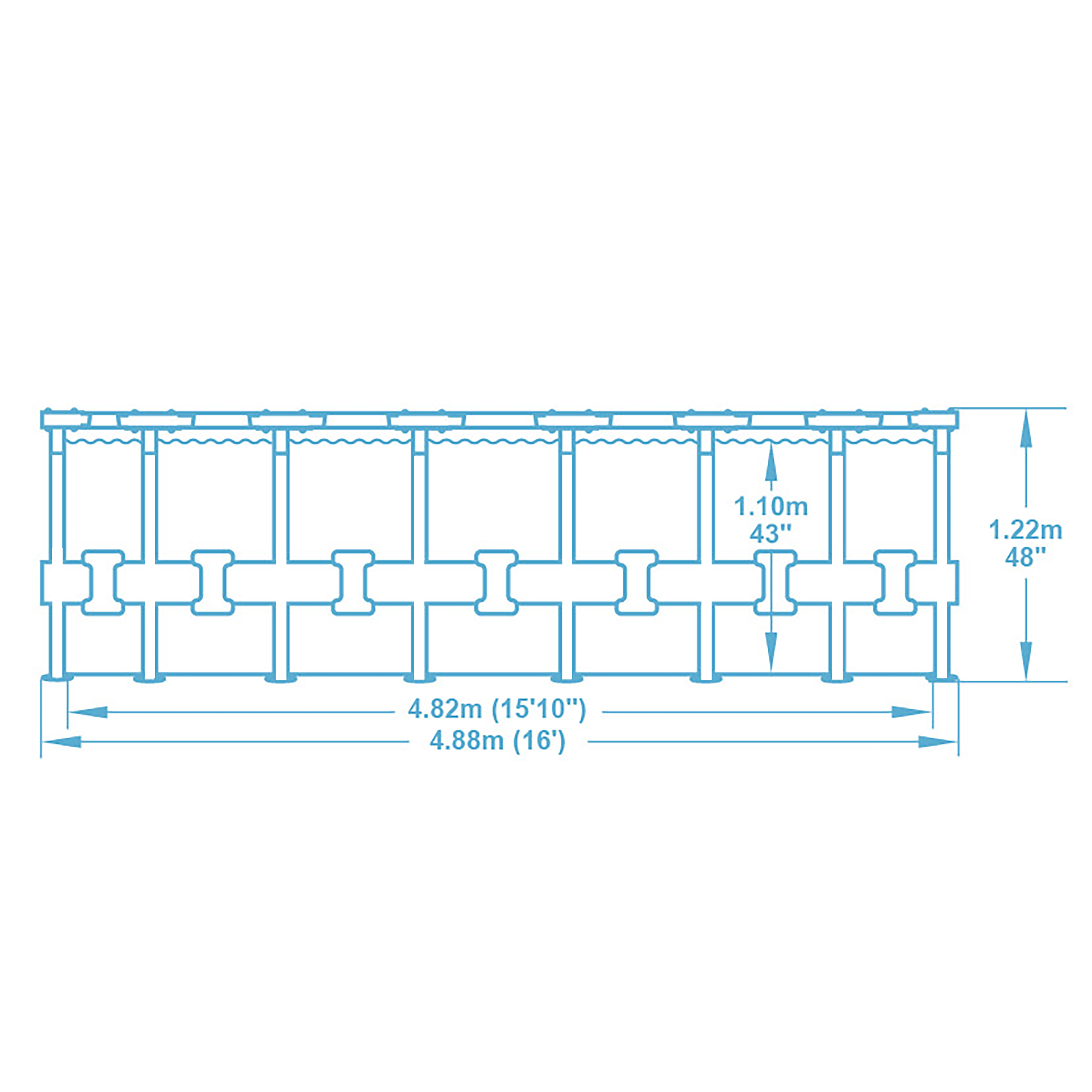 Steel Pro MAX™ Solo Pool ohne Zubehör Ø 488 x 122 cm, Steinwand-Optik (Cremegrau), rund